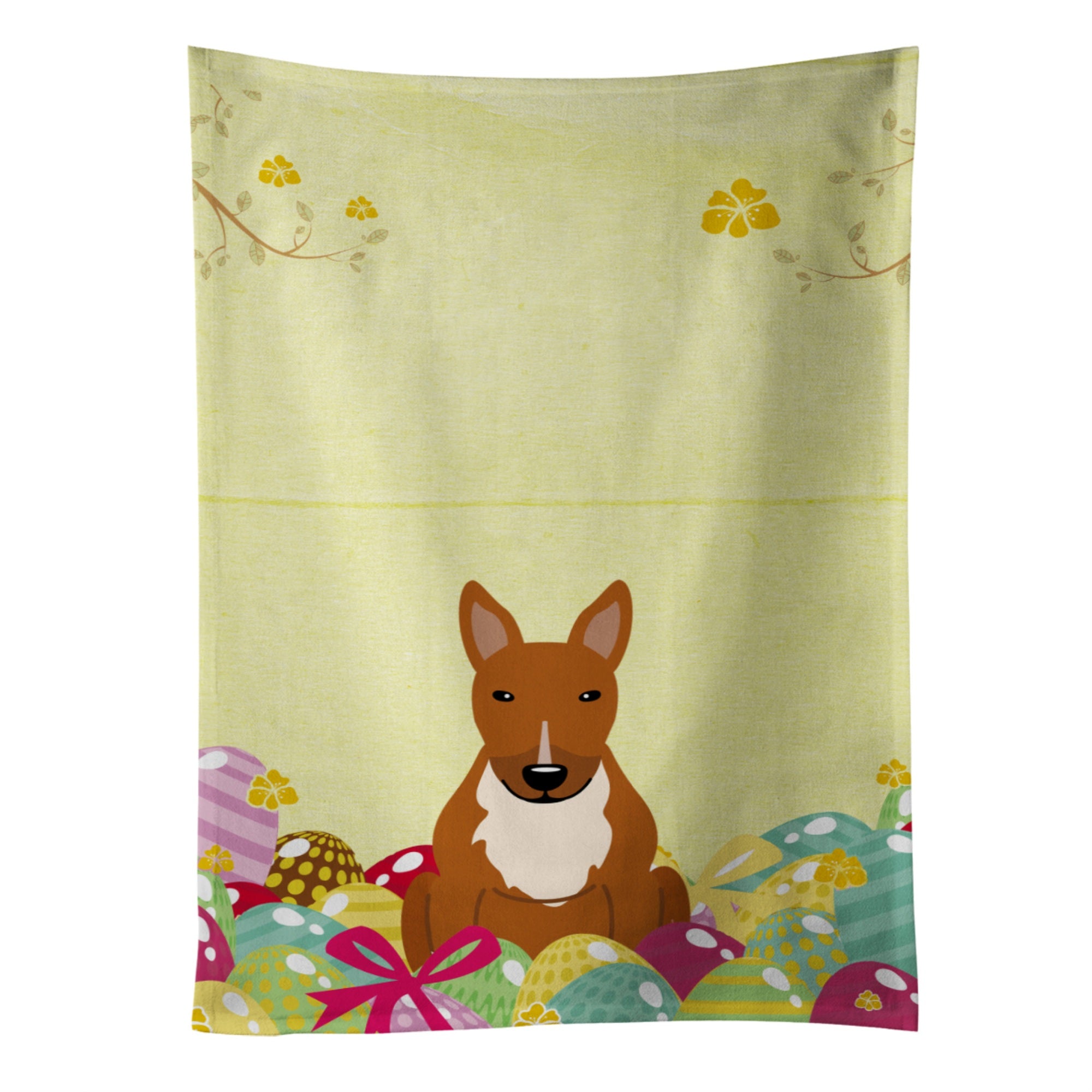 'Caroline'S Treasures Easter Eggs Bull Terrier Red Kitchen Towel, Multicolor, 25'''' X 15''''''