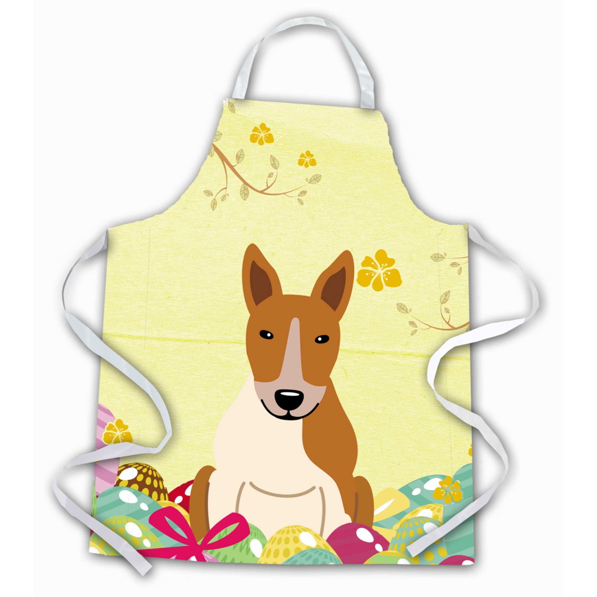 'Caroline'S Treasures Easter Eggs Bull Terrier Red White Apron, Large, Multicolor''