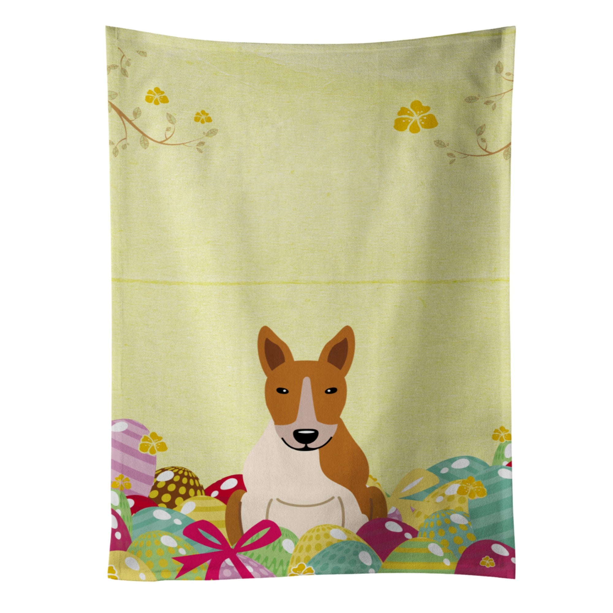'Caroline'S Treasures Easter Eggs Bull Terrier Red White Kitchen Towel, Multicolor, 25'''' X 15''''''