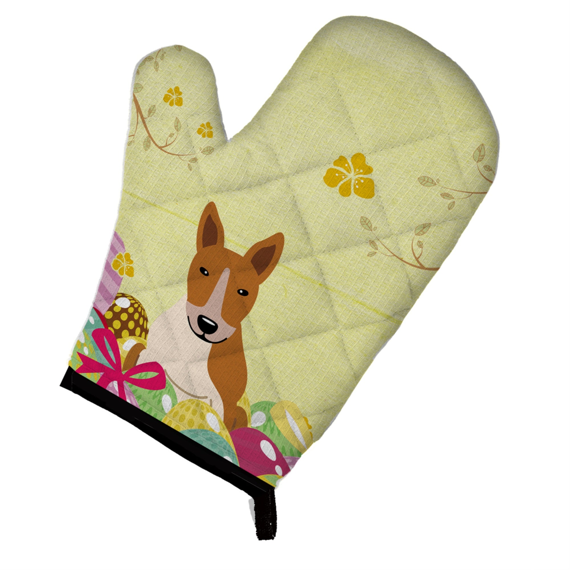 'Caroline'S Treasures Easter Eggs Bull Terrier Red White Oven Mitt, Multicolor, 12'''' X 8.5''''''