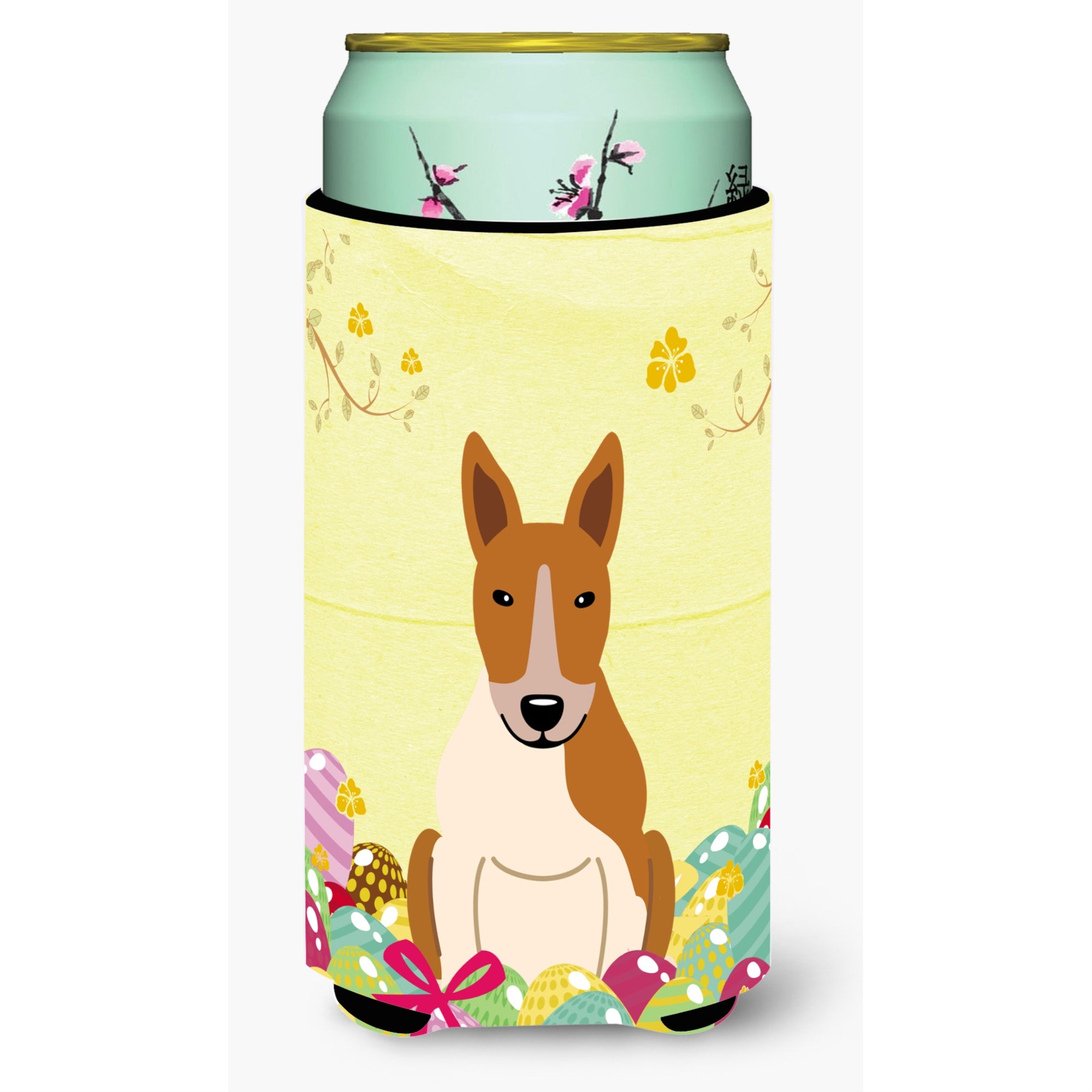 'Caroline'S Treasures Easter Eggs Bull Terrier Red White Tall Boy Beverage Insulator Hugger, Multicolor''