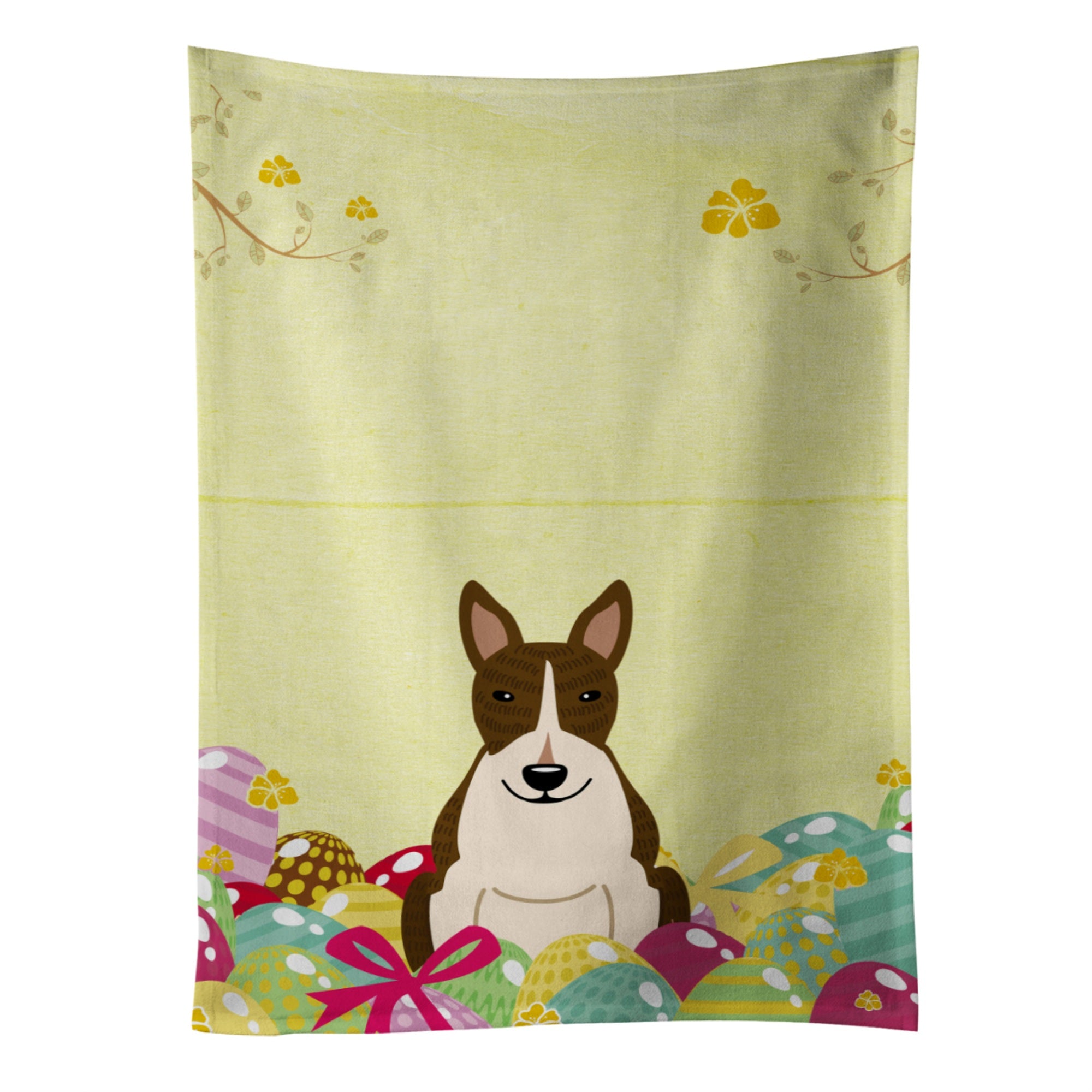 'Caroline'S Treasures Easter Eggs Bull Terrier Dark Brindle Kitchen Towel, Multicolor, 25'''' X 15''''''