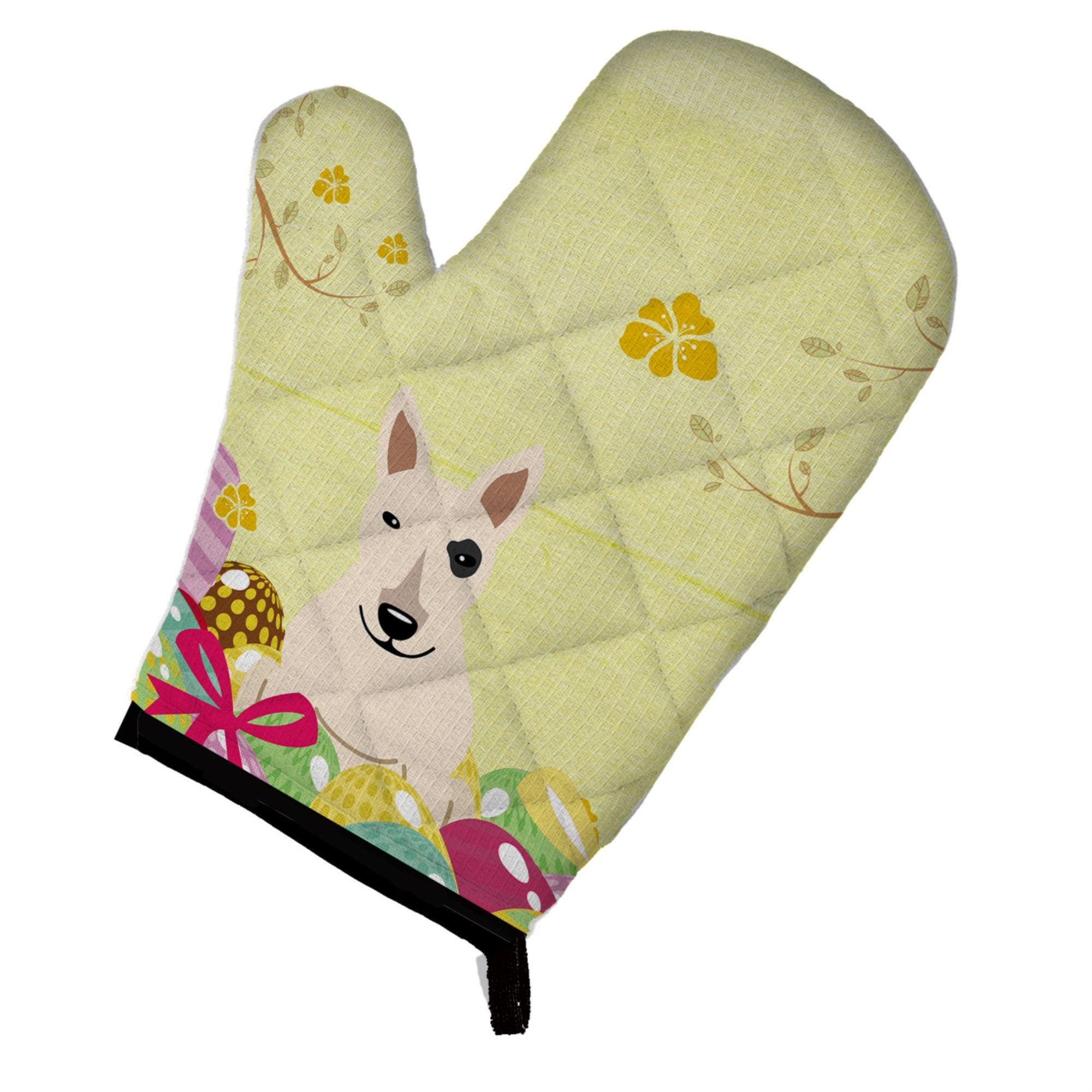 'Caroline'S Treasures Easter Eggs Bull Terrier White Oven Mitt, Multicolor, 12'''' X 8.5''''''