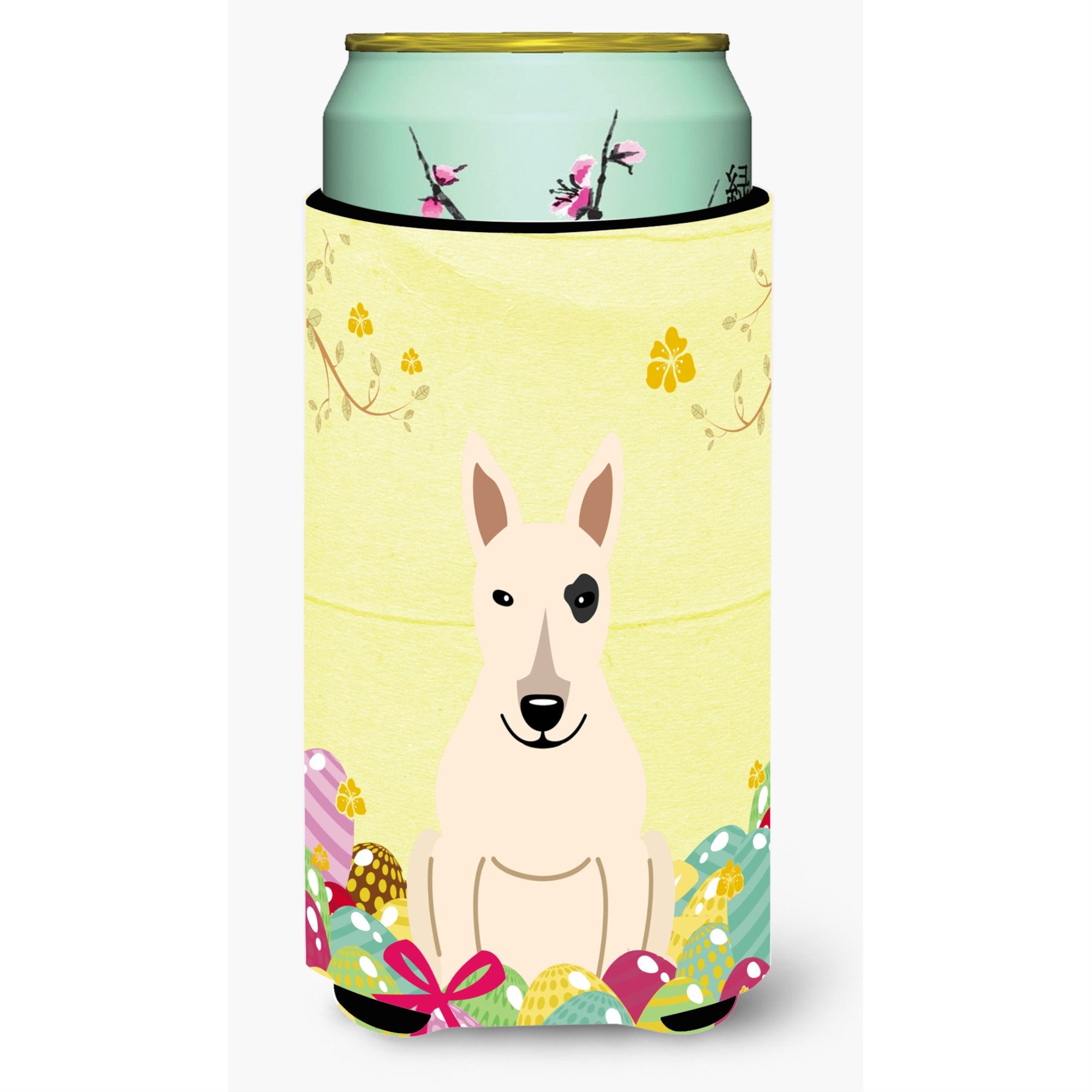 'Caroline'S Treasures Easter Eggs Bull Terrier White Tall Boy Beverage Insulator Hugger, Multicolor''