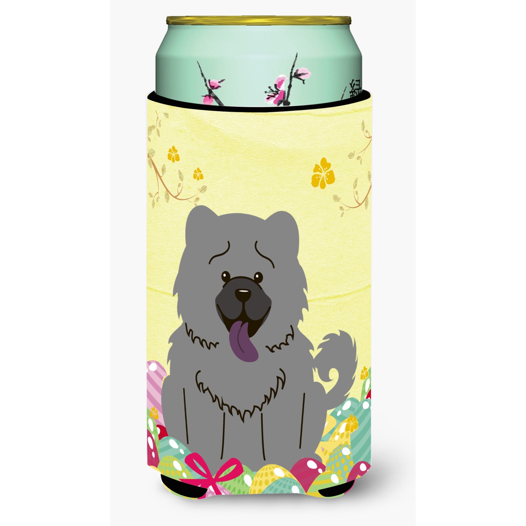'Caroline'S Treasures Easter Eggs Chow Blue Tall Boy Beverage Insulator Hugger, Multicolor''