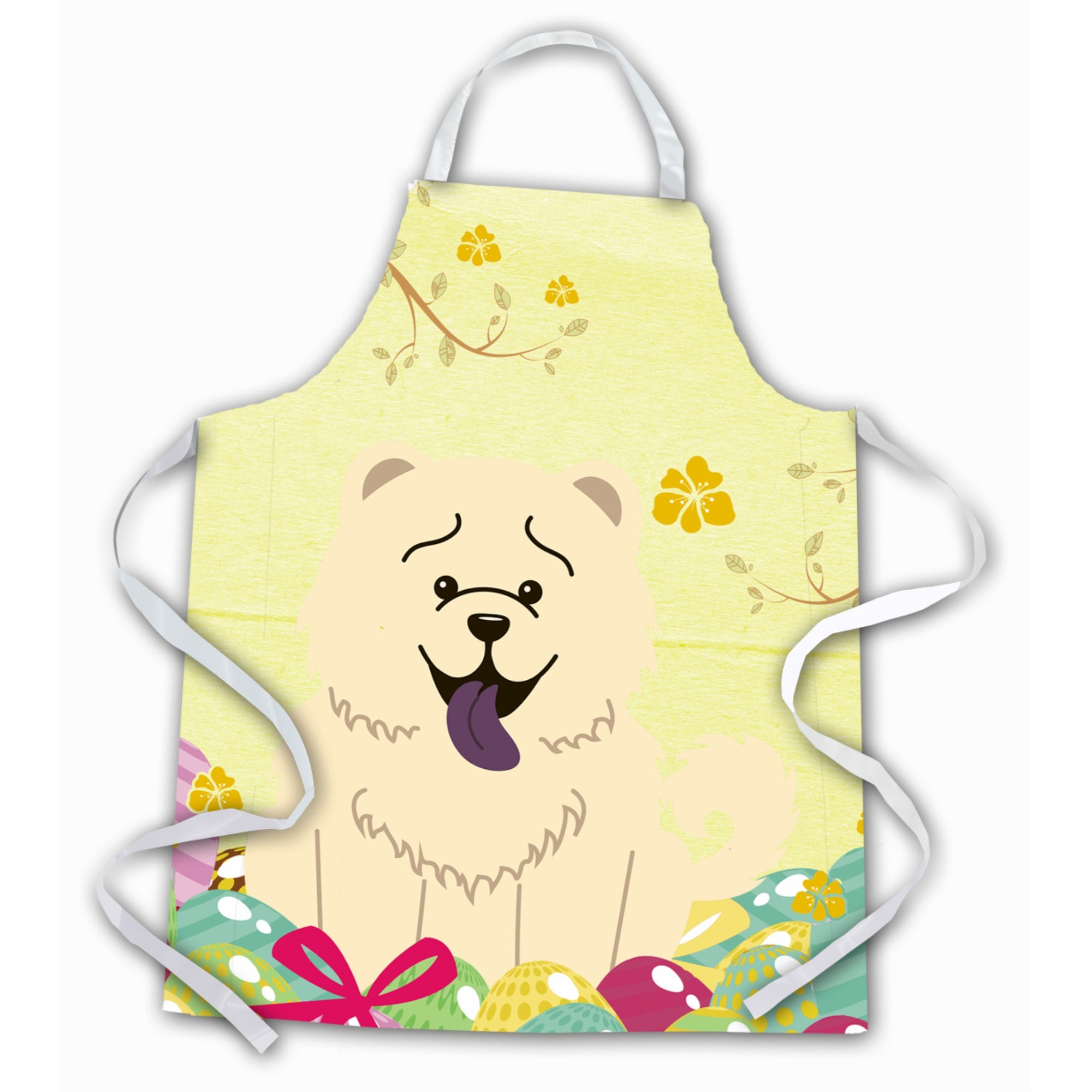 'Caroline'S Treasures Easter Eggs Chow White Apron, Large, Multicolor''