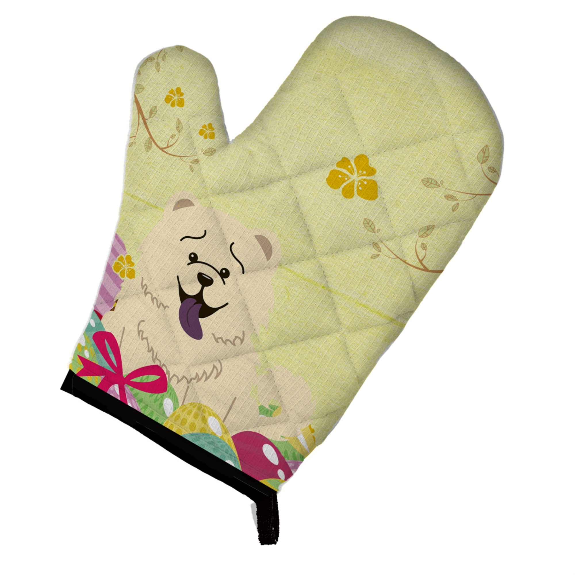 'Caroline'S Treasures Easter Eggs Chow Chow White Oven Mitt, Multicolor, 12'''' X 8.5''''''