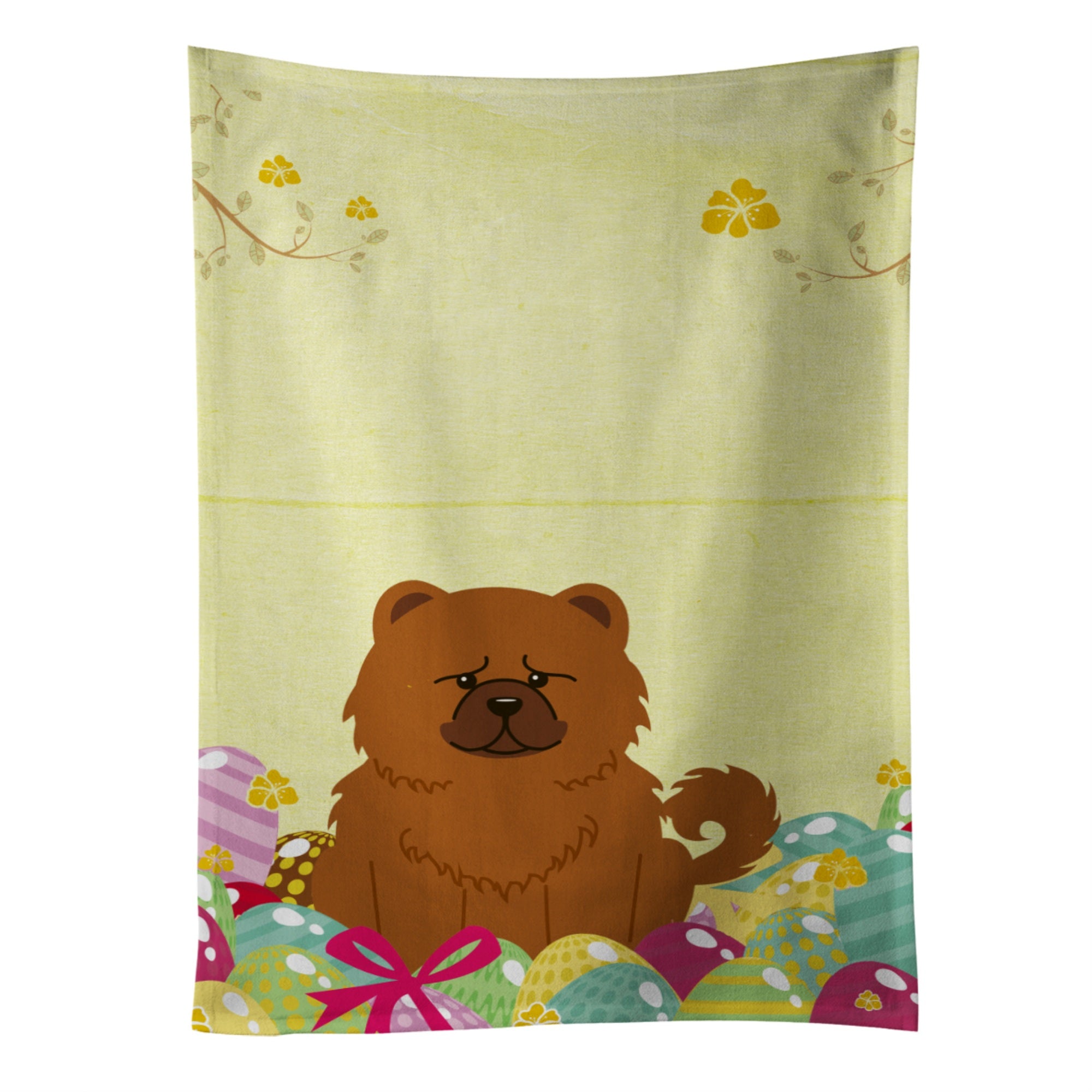 'Caroline'S Treasures Easter Eggs Chow Chow Red Kitchen Towel, Multicolor, 25'''' X 15''''''