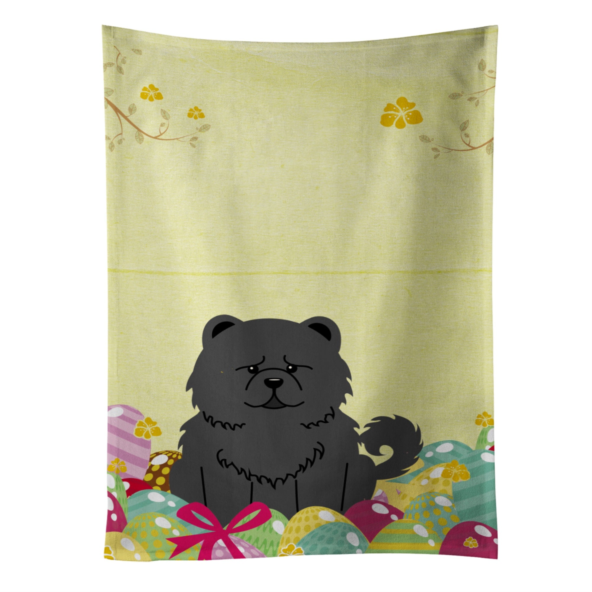 'Caroline'S Treasures Easter Eggs Chow Chow Black Kitchen Towel, Multicolor, 25'''' X 15''''''