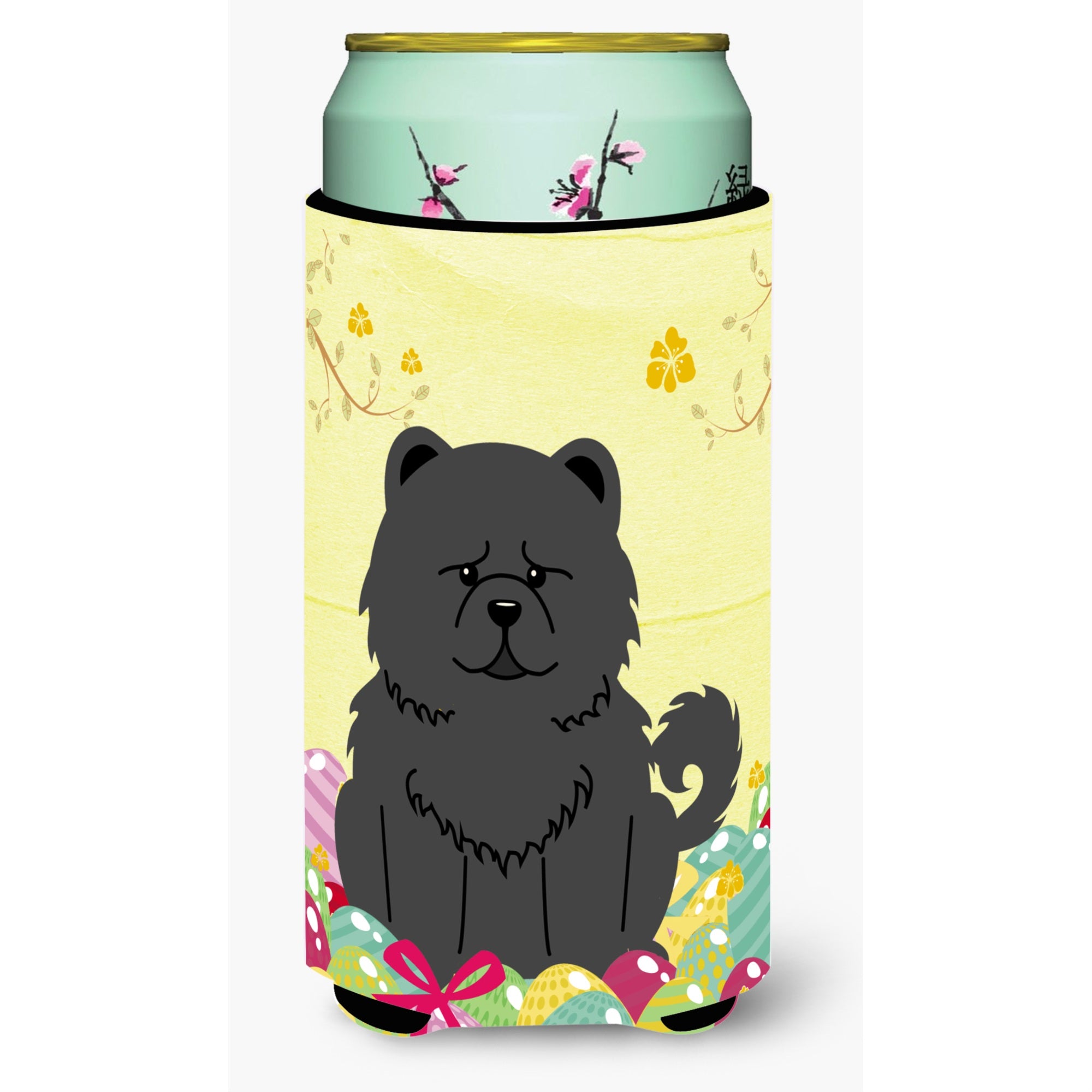 'Caroline'S Treasures Easter Eggs Chow Black Tall Boy Beverage Insulator Hugger, Multicolor''