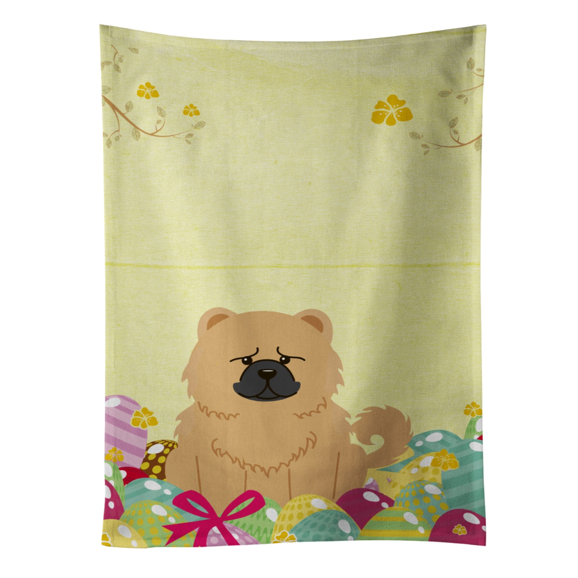 'Caroline'S Treasures Easter Eggs Chow Chow Cream Kitchen Towel, Multicolor, 25'''' X 15''''''