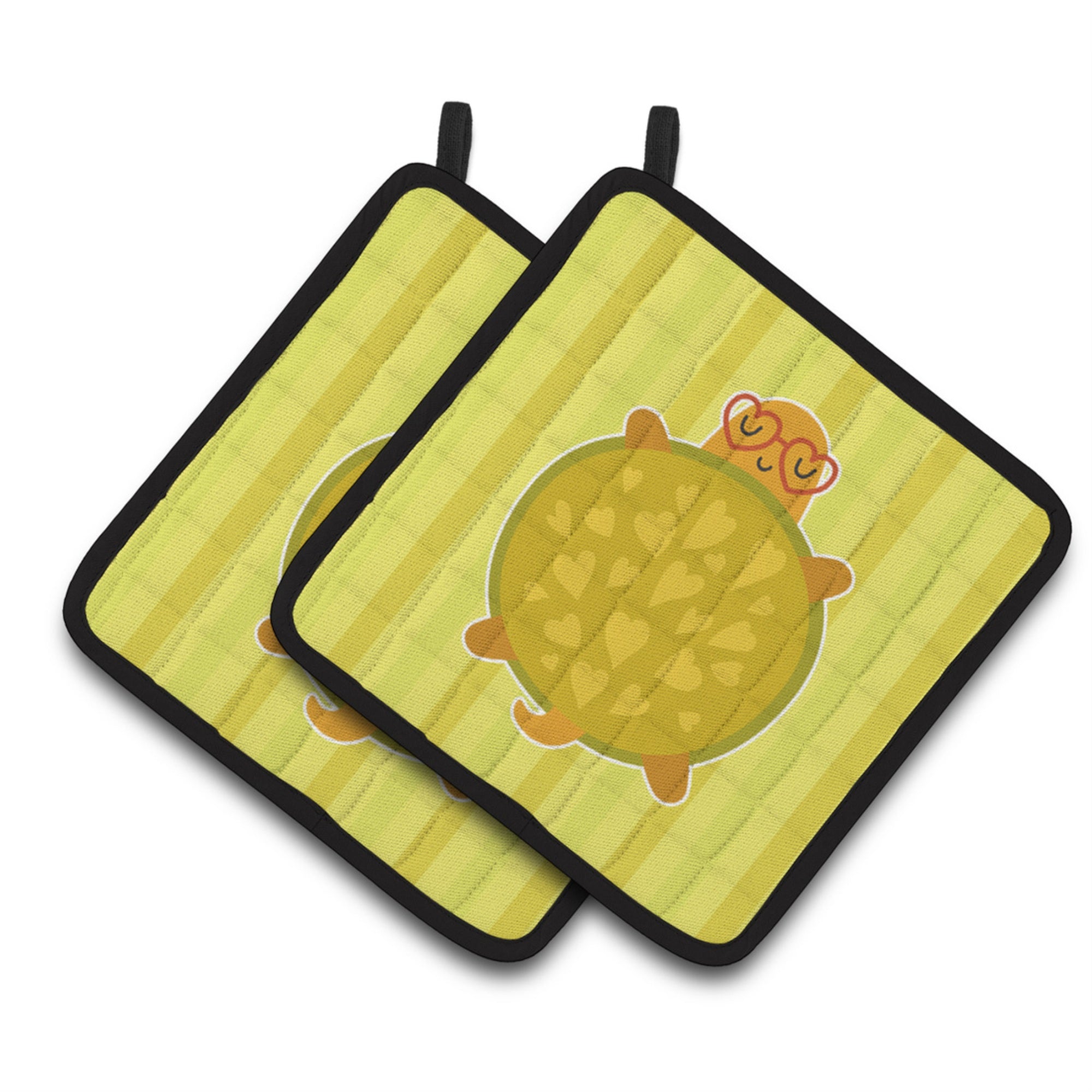 'Caroline'S Treasures Bb6736Pthd Turtle With Glasses Pair Of Pot Holders, 7.5 X 7.5'''', Multicolor''