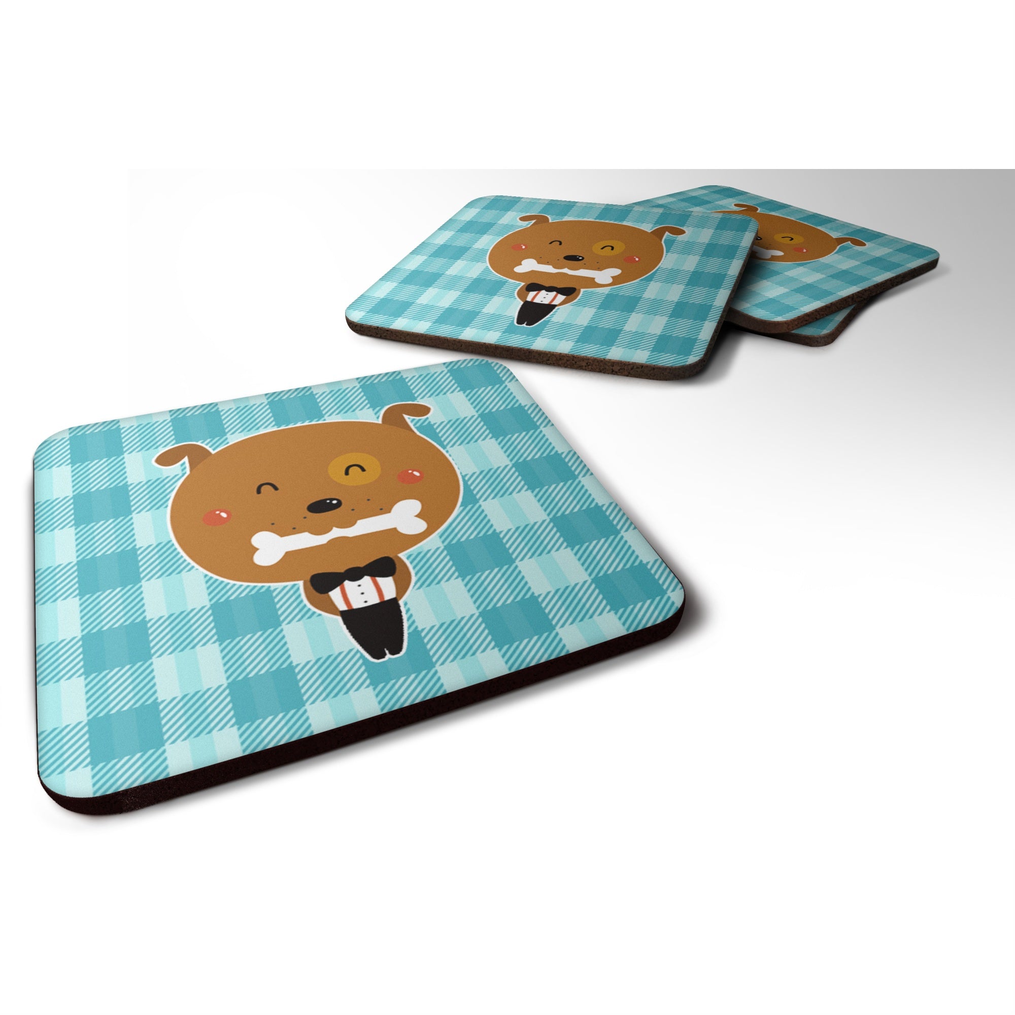 'Caroline'S Treasures Dog In Tuxedo Foam Coaster Set Of 4, 3.5, Multicolor''