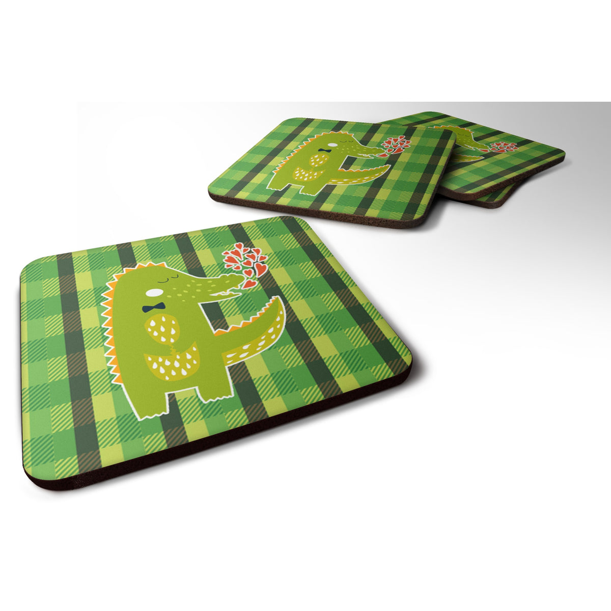 'Caroline'S Treasures Alligator Love Foam Coaster Set Of 4, 3.5, Multicolor''