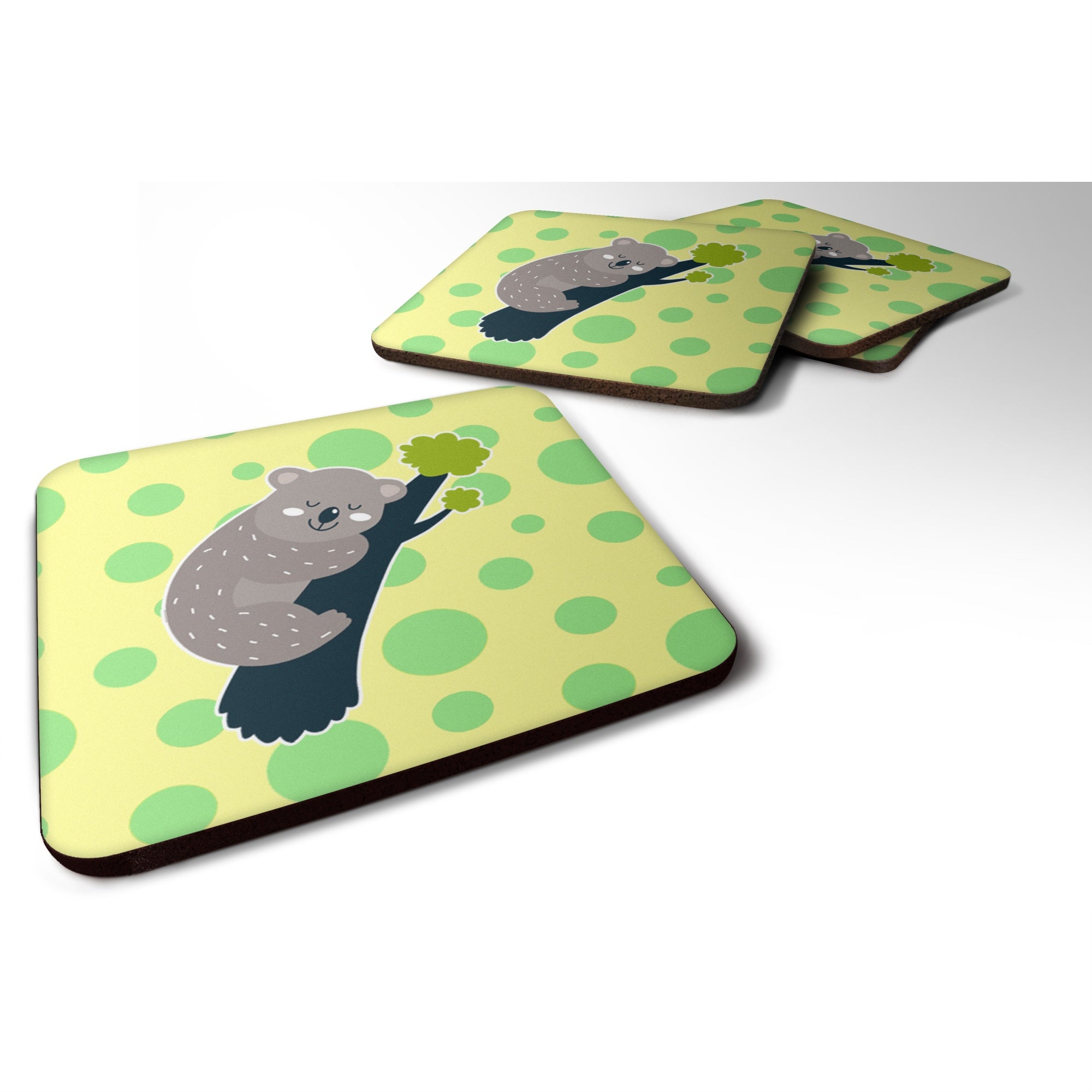 'Caroline'S Treasures Koala Naptime Foam Coaster Set Of 4, 3.5, Multicolor''