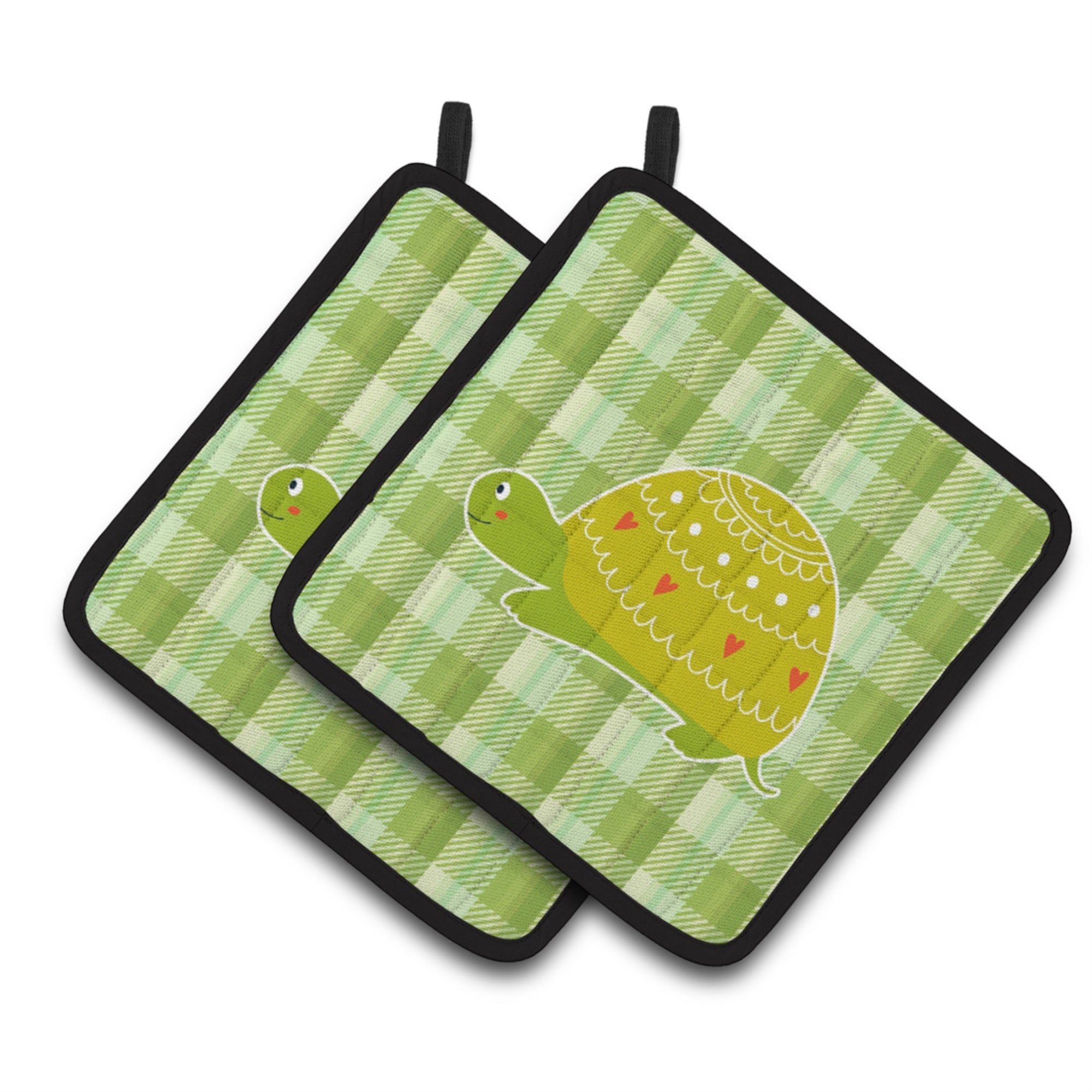 'Caroline'S Treasures Bb6750Pthd Turtle On The Move Pair Of Pot Holders, 7.5 X 7.5'''', Multicolor''