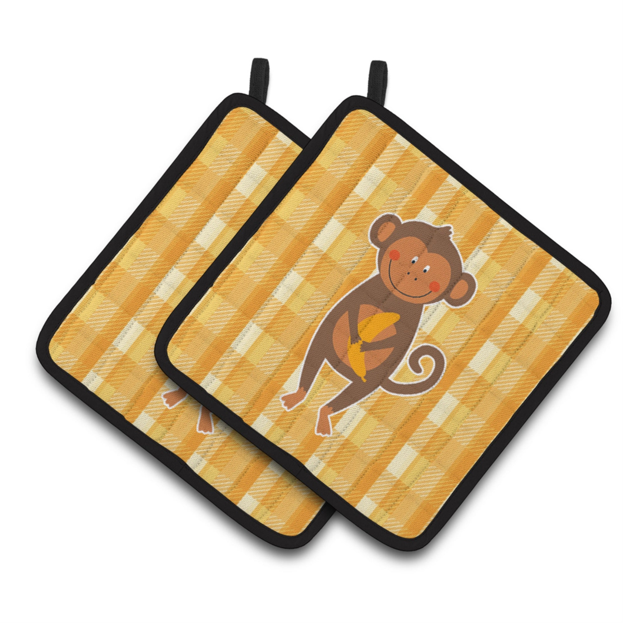 'Caroline'S Treasures Bb6753Pthd Monkey Business Pair Of Pot Holders, 7.5 X 7.5'''', Multicolor''