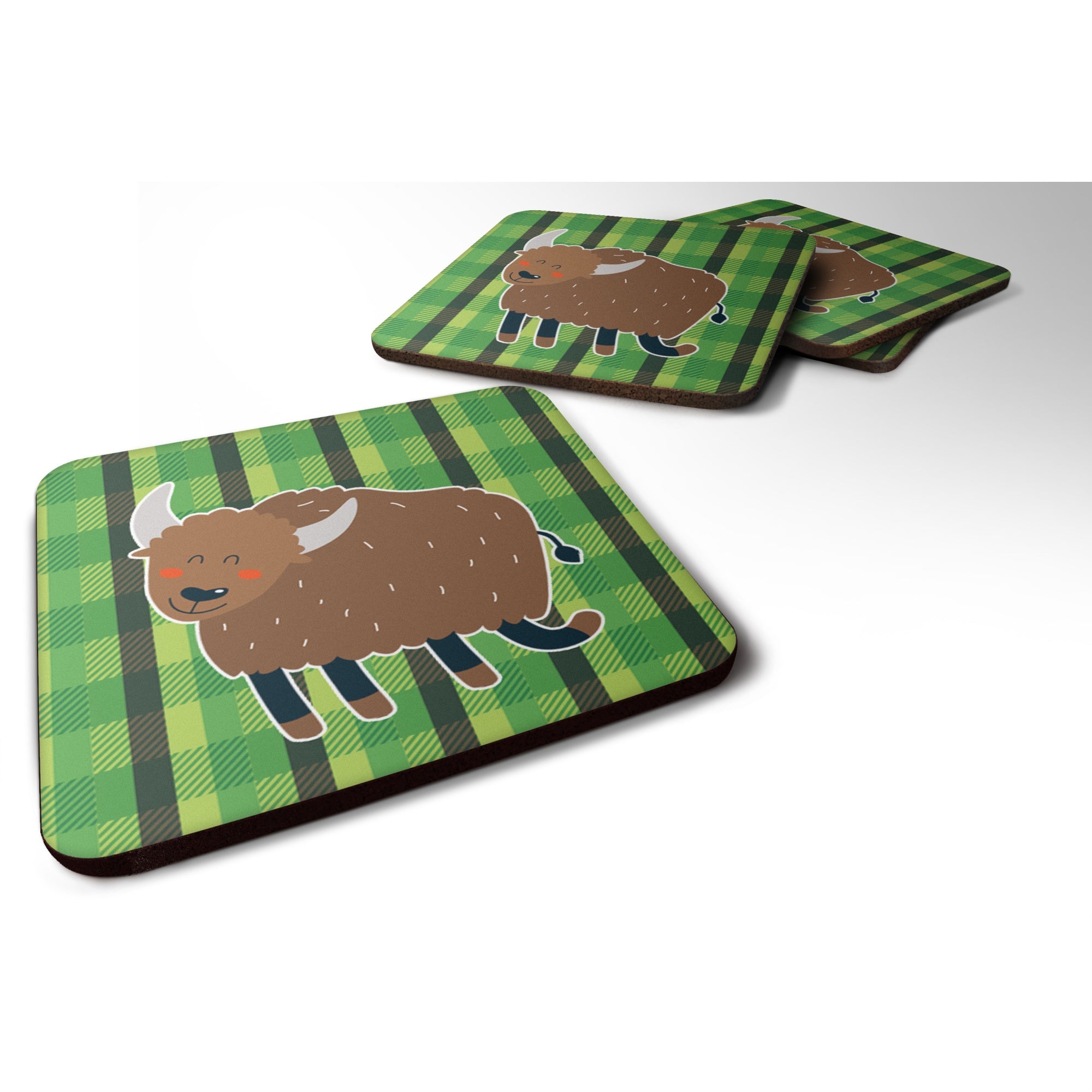 'Caroline'S Treasures Bull Foam Coaster Set Of 4, 3.5, Multicolor''