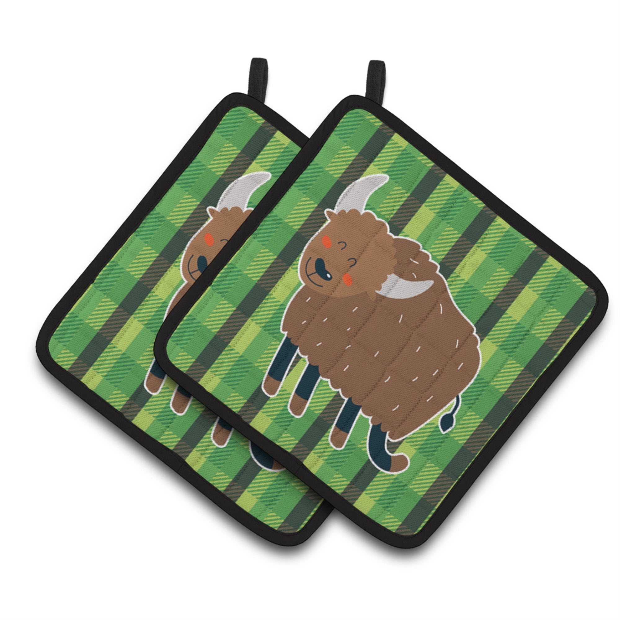 'Caroline'S Treasures Bull Pair Of Pot Holders, 7.5 X 7.5, Multicolor''