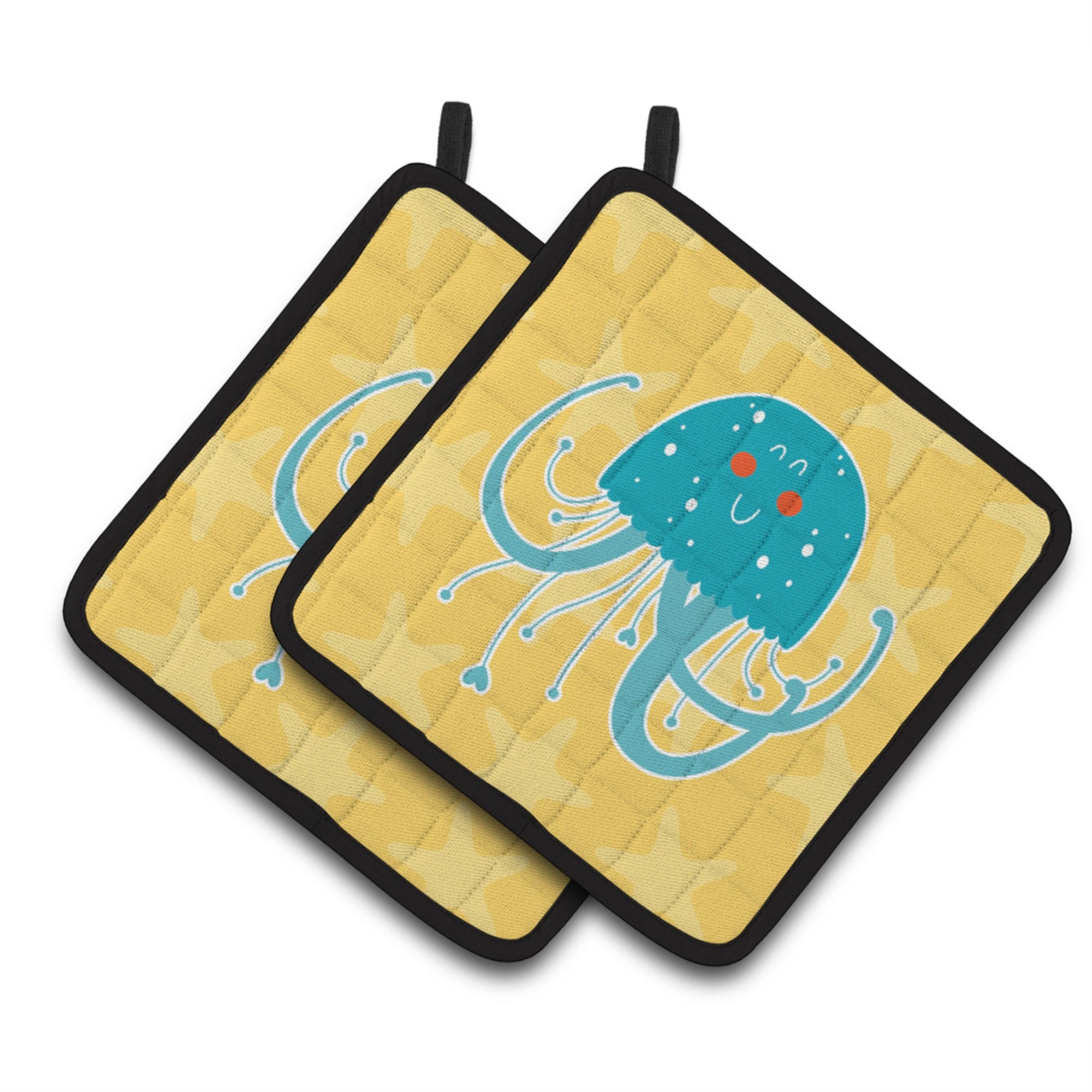 'Caroline'S Treasures Bb6767Pthd Jellyfish Pair Of Pot Holders, 7.5 X 7.5'''', Multicolor''