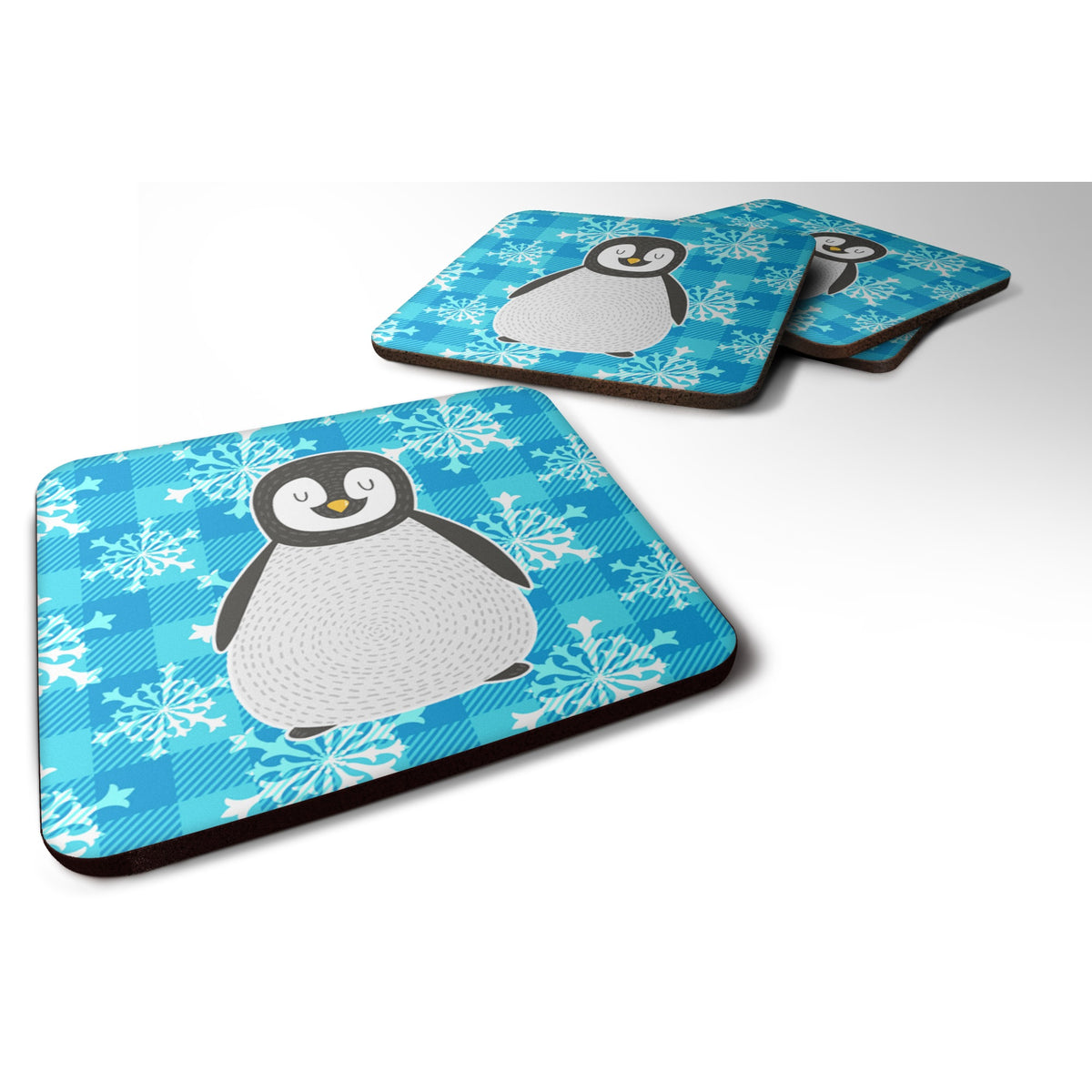 'Caroline'S Treasures Penguin Foam Coaster Set Of 4, 3.5, Multicolor''