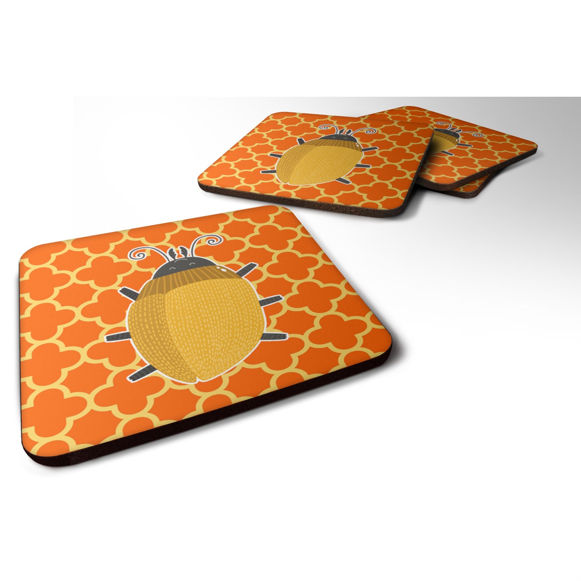 'Caroline'S Treasures Beetle Foam Coaster Set Of 4, 3.5, Multicolor''