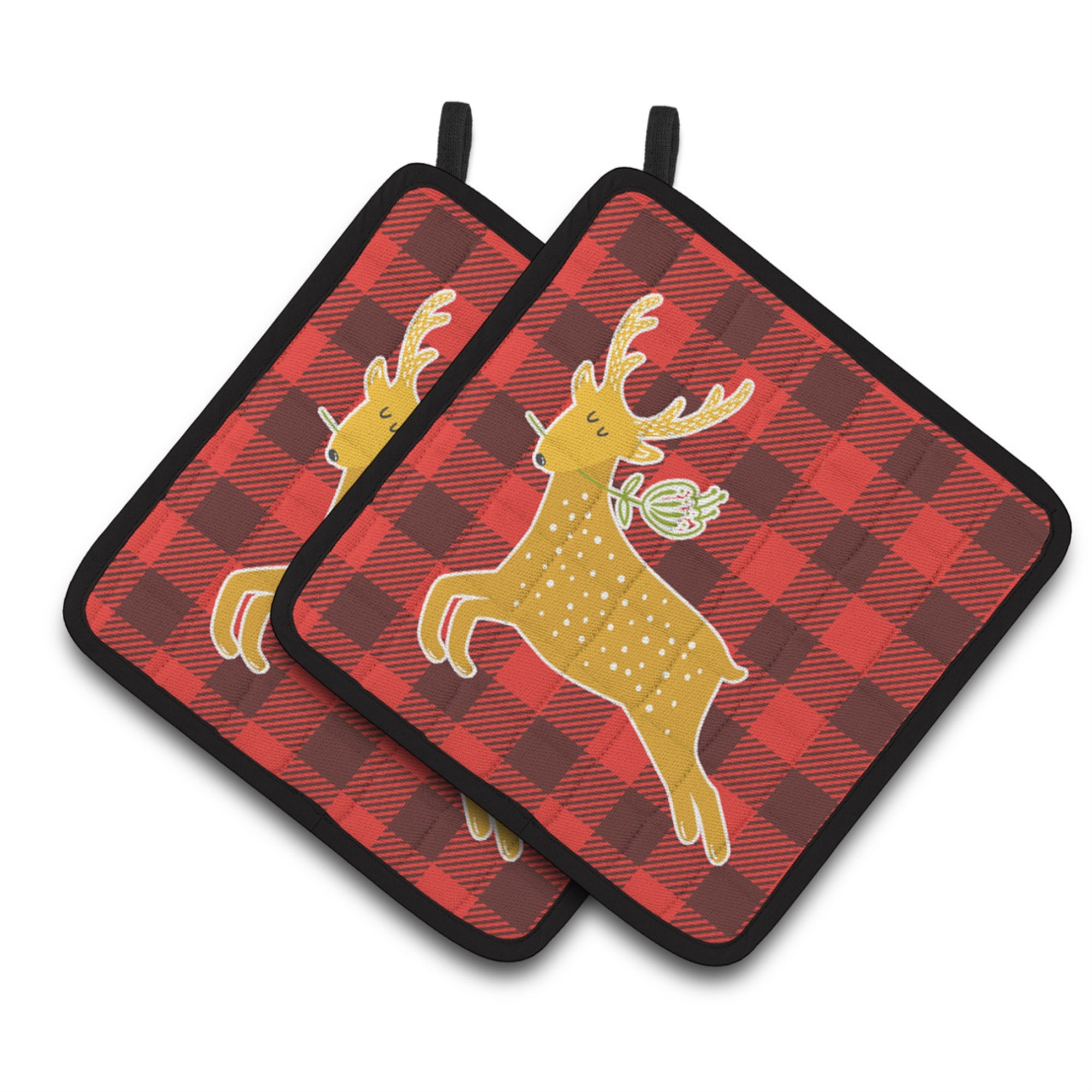 'Caroline'S Treasures Bb6773Pthd Deer Pair Of Pot Holders, 7.5 X 7.5'''', Multicolor''