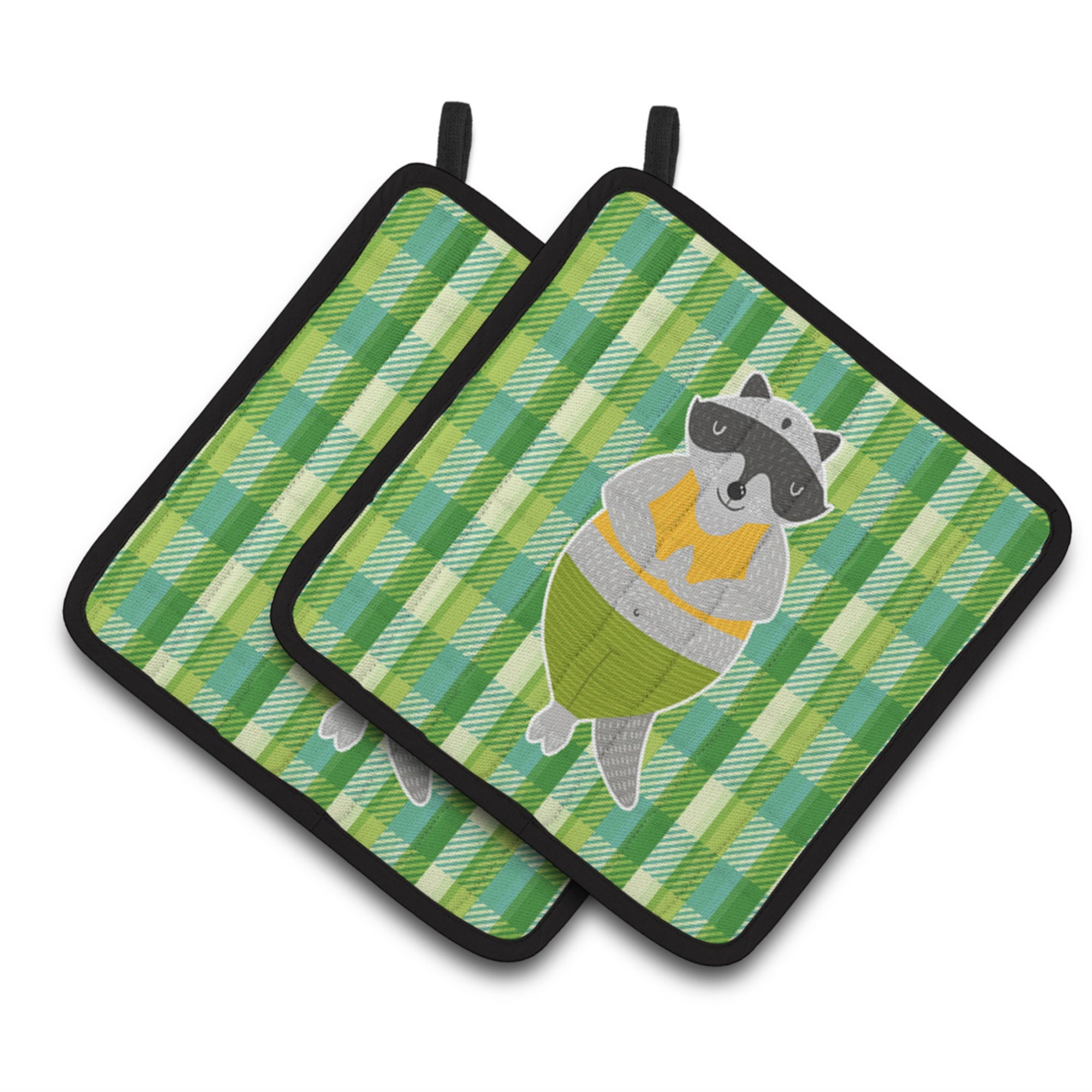 'Caroline'S Treasures Bb6774Pthd Raccoon Pair Of Pot Holders, 7.5 X 7.5'''', Multicolor''