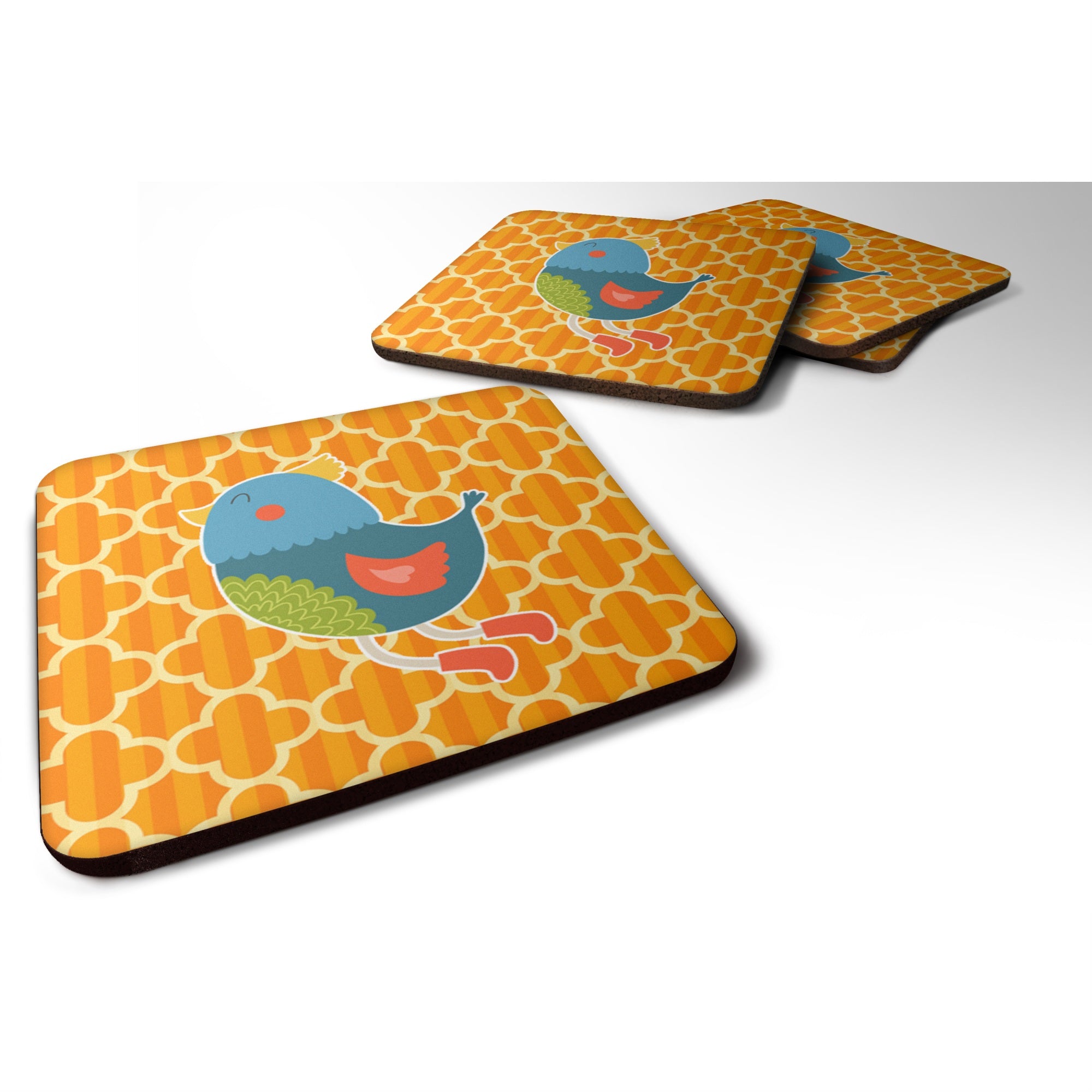 'Caroline'S Treasures Bird Foam Coaster Set Of 4, 3.5, Multicolor''