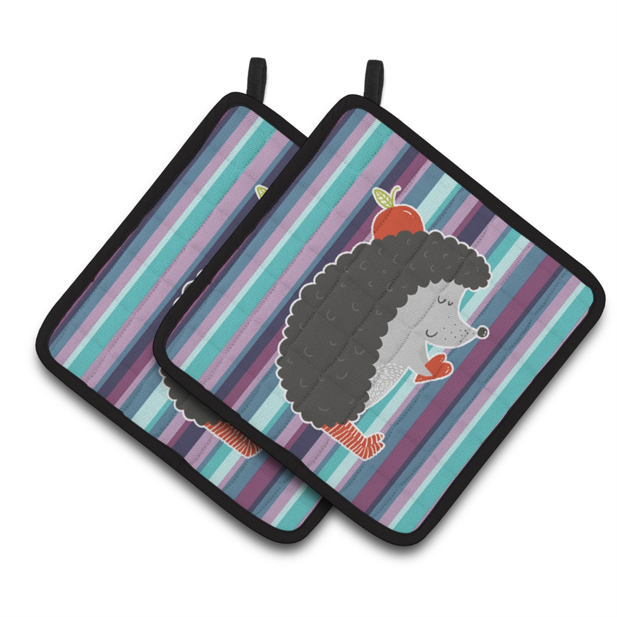 'Caroline'S Treasures Bb6777Pthd Hedgehog Pair Of Pot Holders, 7.5 X 7.5'''', Multicolor''
