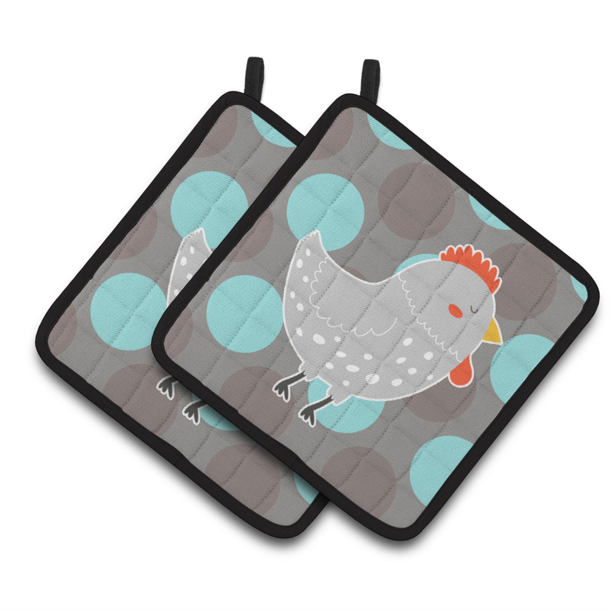 'Caroline'S Treasures Grey Chicken Pair Of Pot Holders, 7.5 X 7.5, Multicolor''
