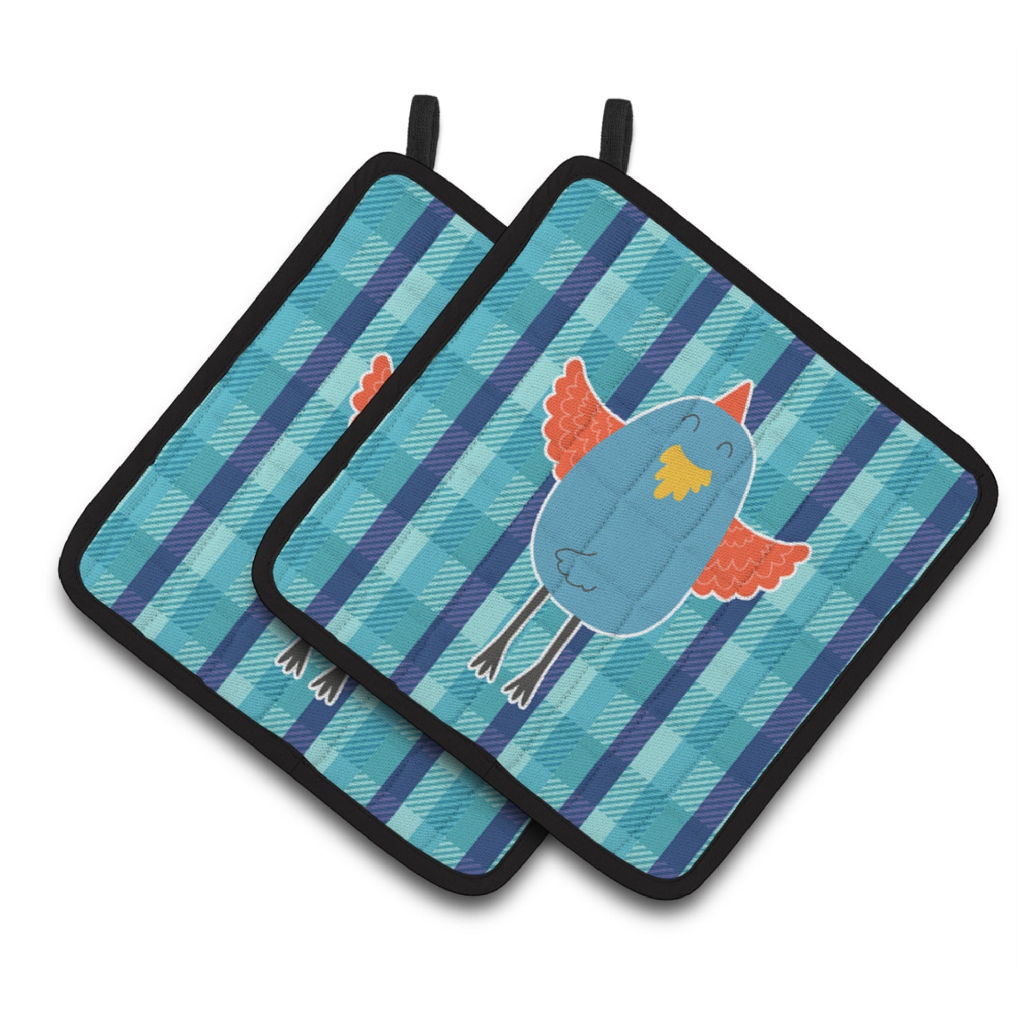 'Caroline'S Treasures Bb6782Pthd Blue Chicken Pair Of Pot Holders, 7.5 X 7.5'''', Multicolor''