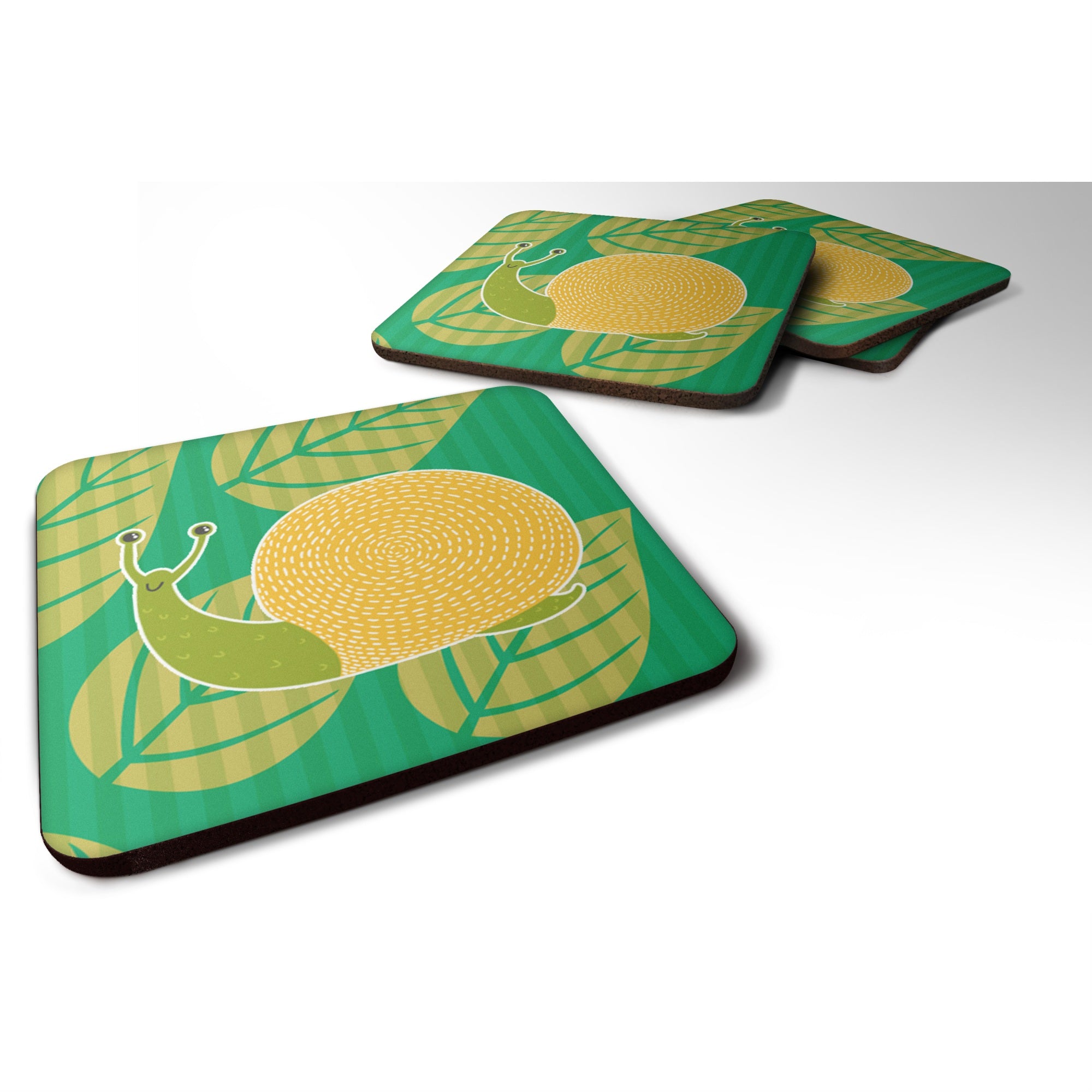 'Caroline'S Treasures Snail Foam Coaster Set Of 4, 3.5, Multicolor''