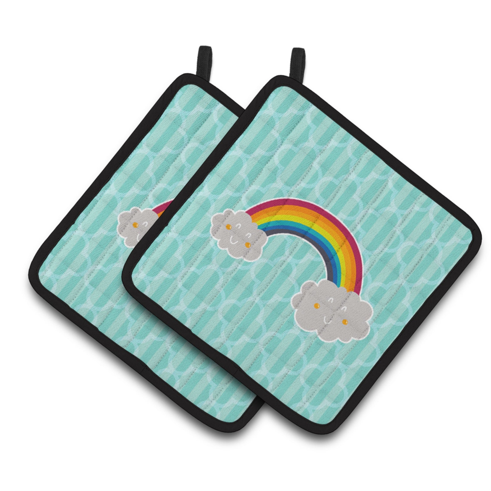 'Caroline'S Treasures Rainbow In Clouds Pair Of Pot Holders, 7.5 X 7.5, Multicolor''