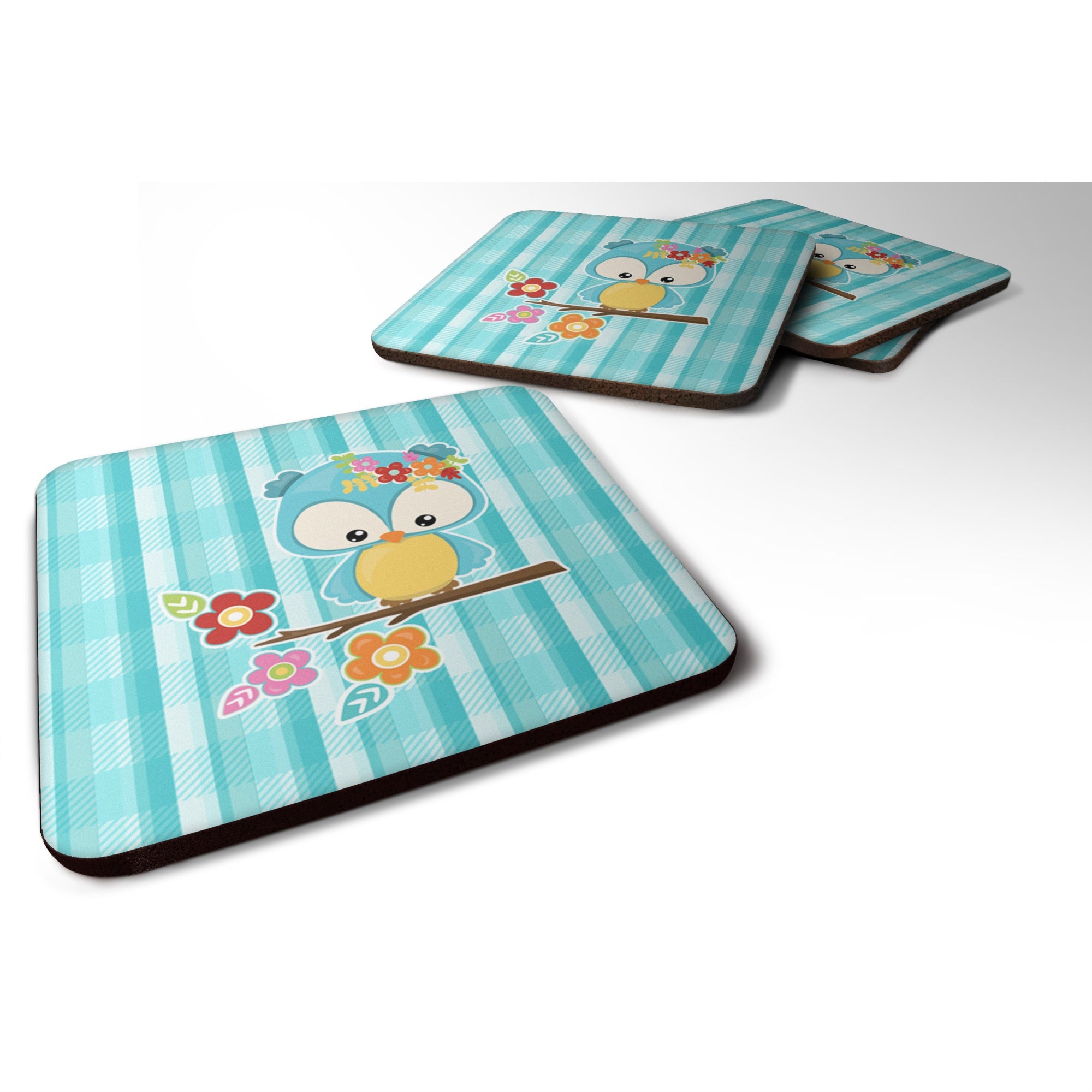 'Caroline'S Treasures Blue Bird Foam Coaster Set Of 4, 3.5, Multicolor''