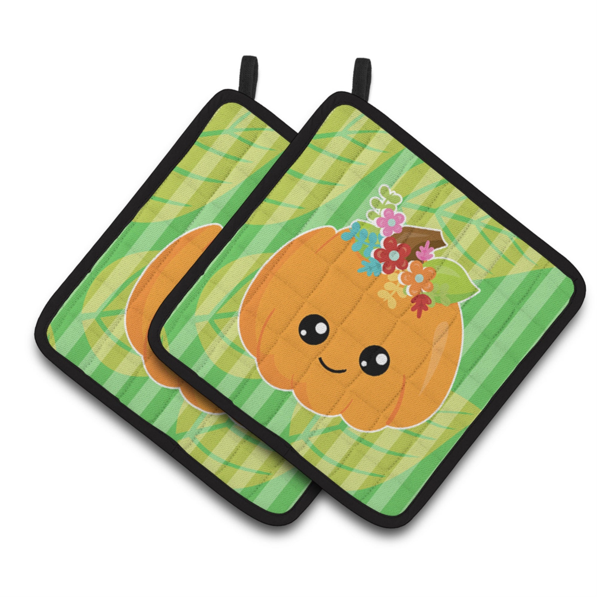 'Caroline'S Treasures Bb6796Pthd Pumpkin Fall Pair Of Pot Holders, 7.5 X 7.5'''', Multicolor''