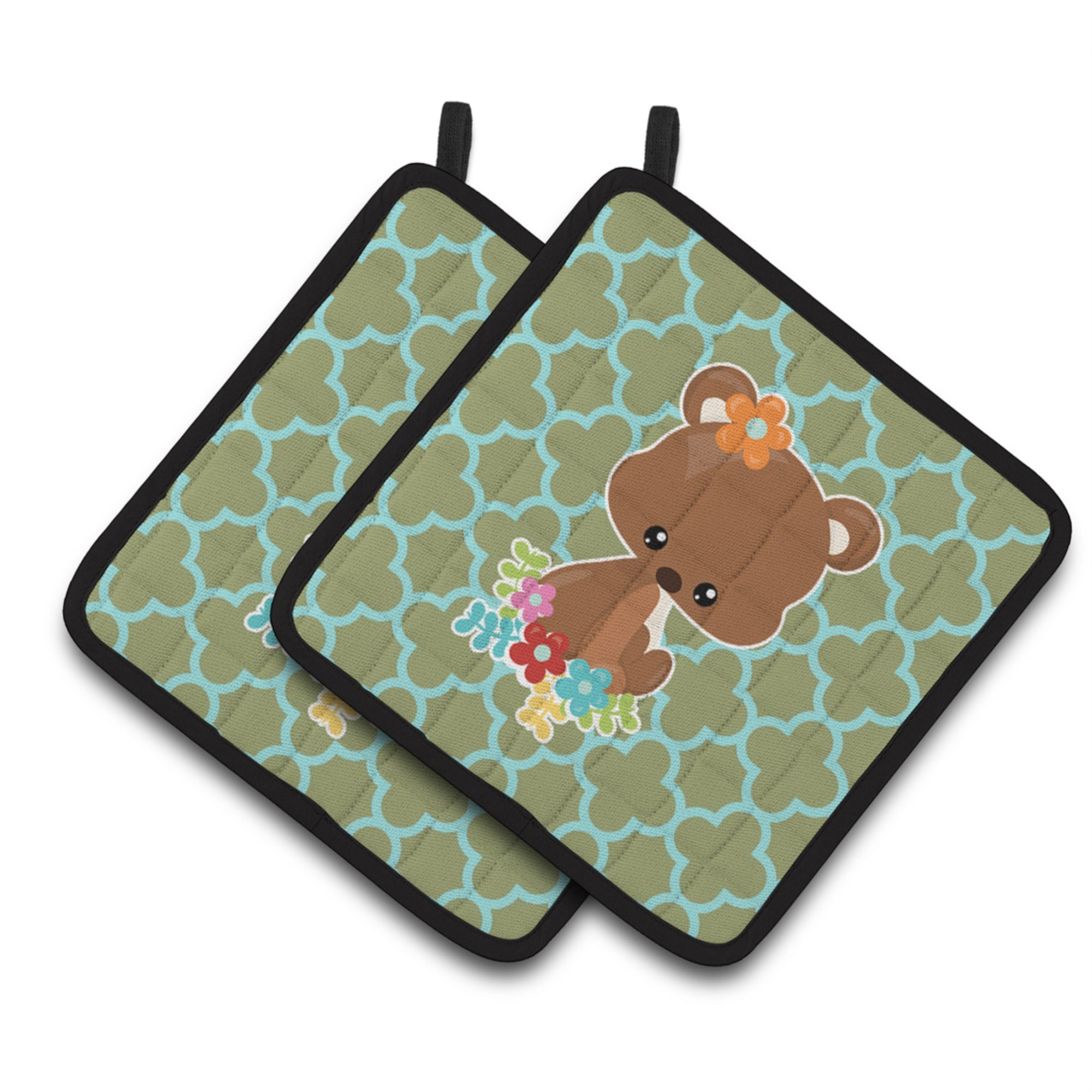 'Caroline'S Treasures Bb6797Pthd Baby Brown Bear Pair Of Pot Holders, 7.5 X 7.5'''', Multicolor''