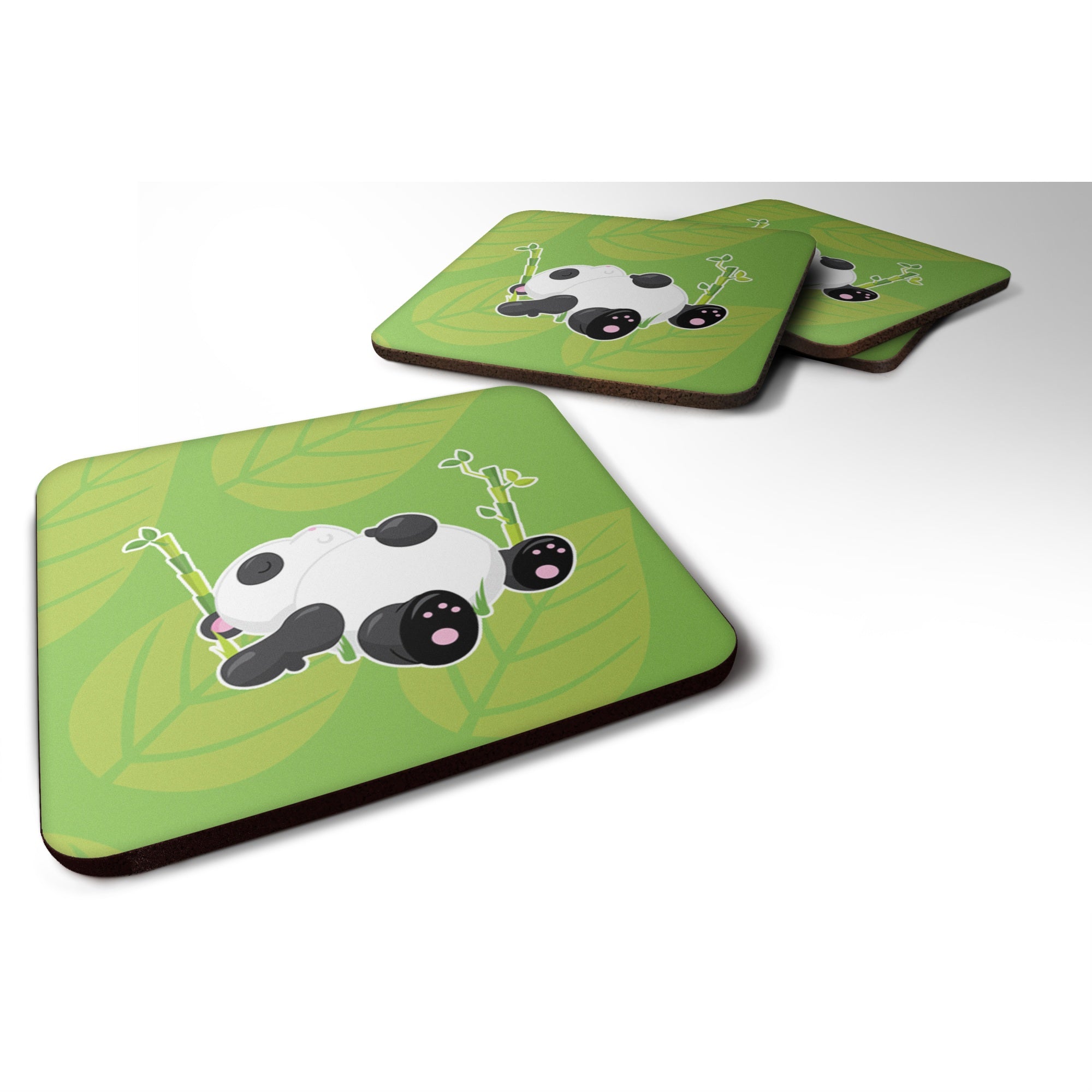 'Caroline'S Treasures Passed Out Panda Foam Coaster Set Of 4, 3.5, Multicolor''