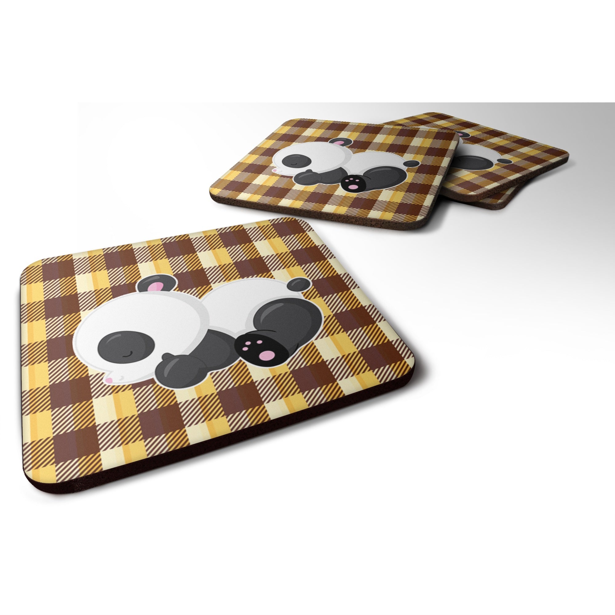 'Caroline'S Treasures Panda Naptime Foam Coaster Set Of 4, 3.5, Multicolor''