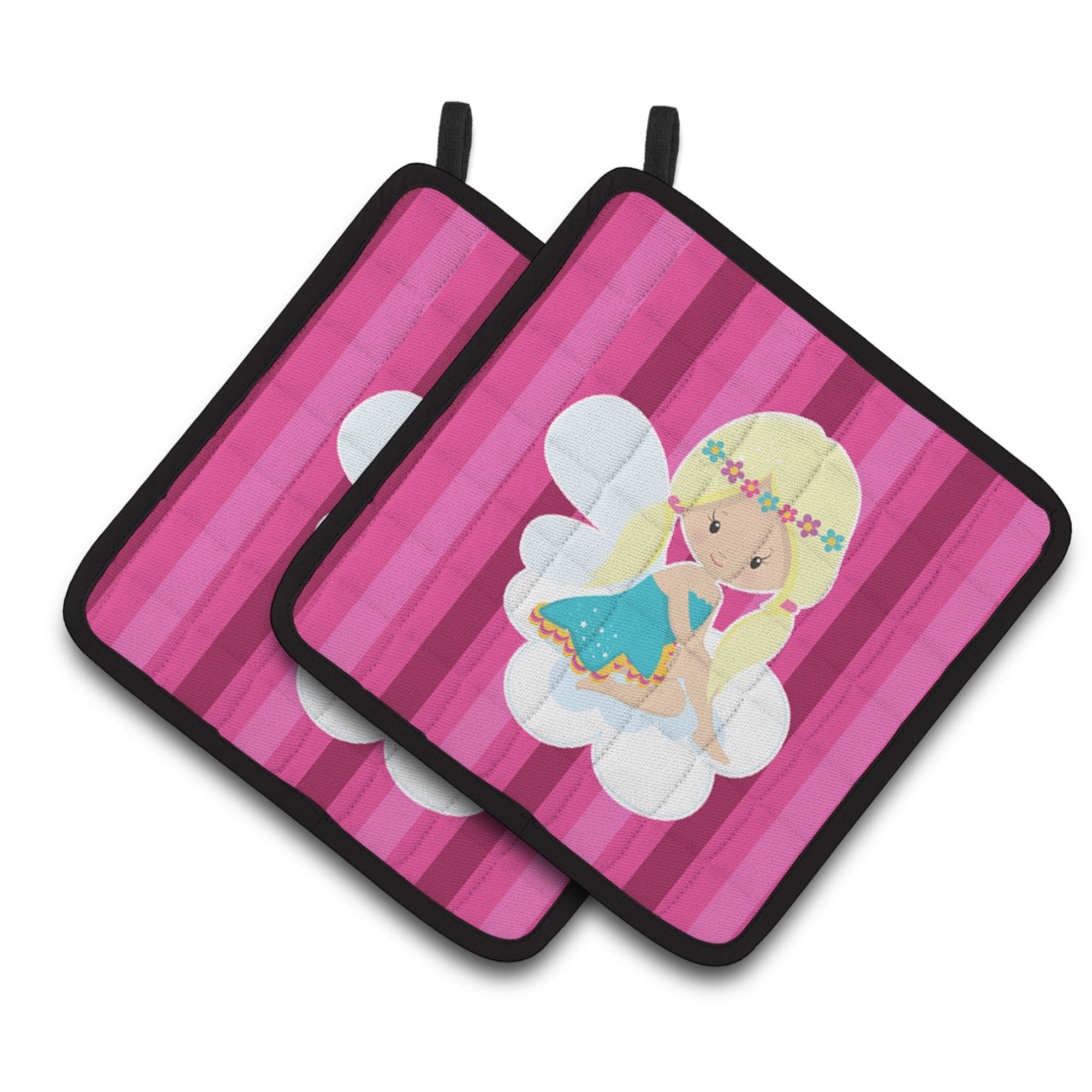 'Caroline'S Treasures Bb6808Pthd Blonde Fairy Pair Of Pot Holders, 7.5 X 7.5'''', Multicolor''