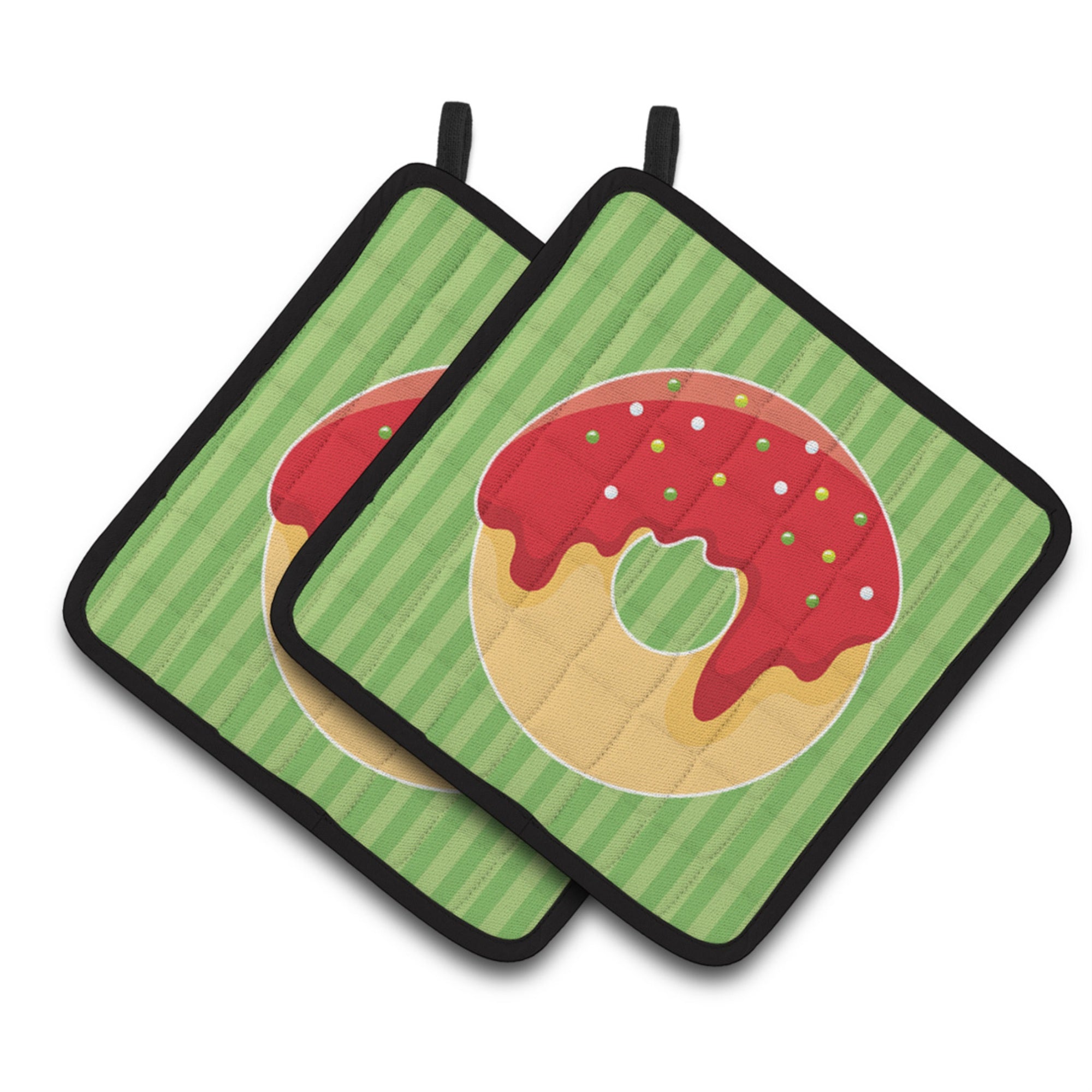 'Caroline'S Treasures Bb6818Pthd Christmas Donut Pair Of Pot Holders, 7.5 X 7.5'''', Multicolor''
