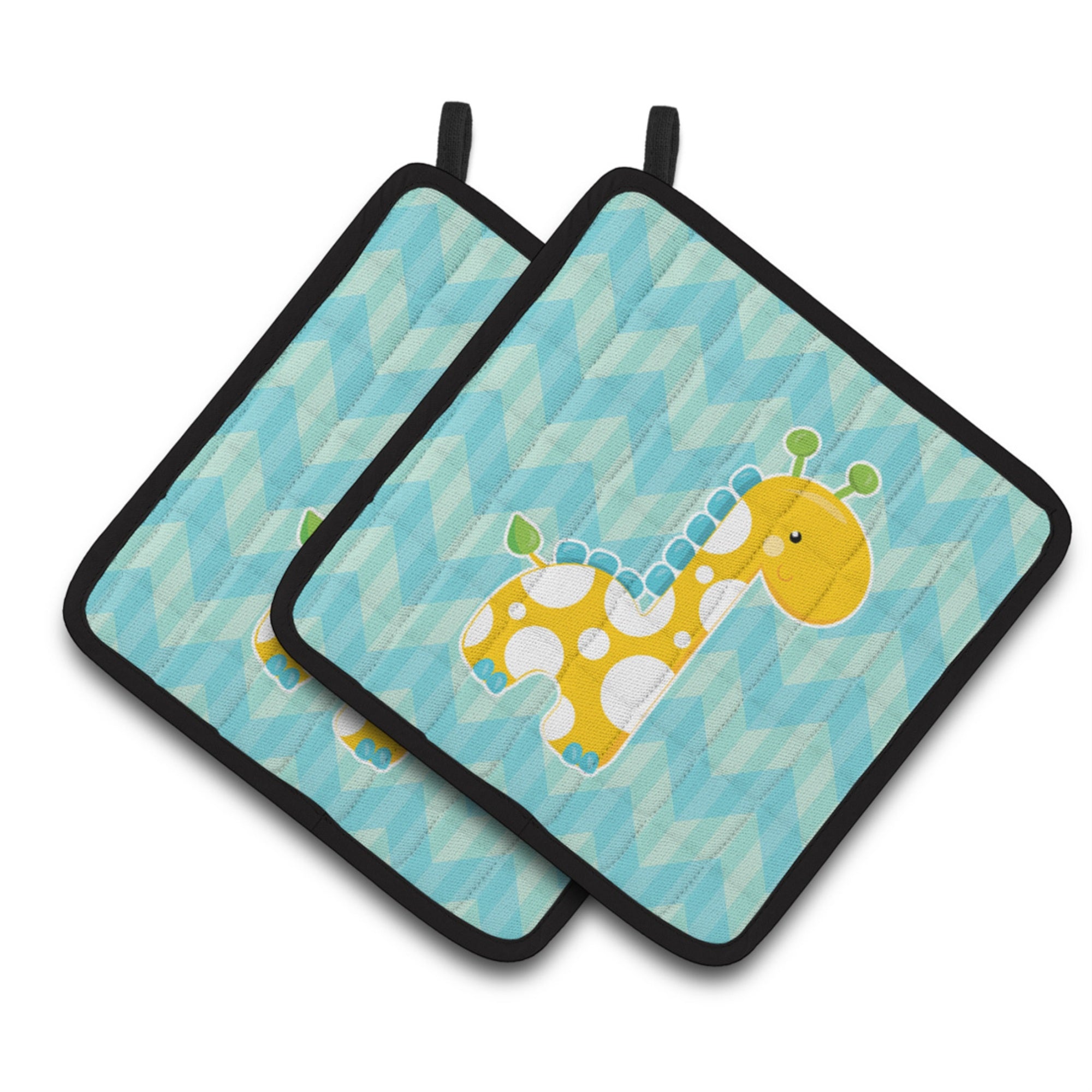 'Caroline'S Treasures Bb6821Pthd Boy Giraffe Pair Of Pot Holders, 7.5 X 7.5'''', Multicolor''