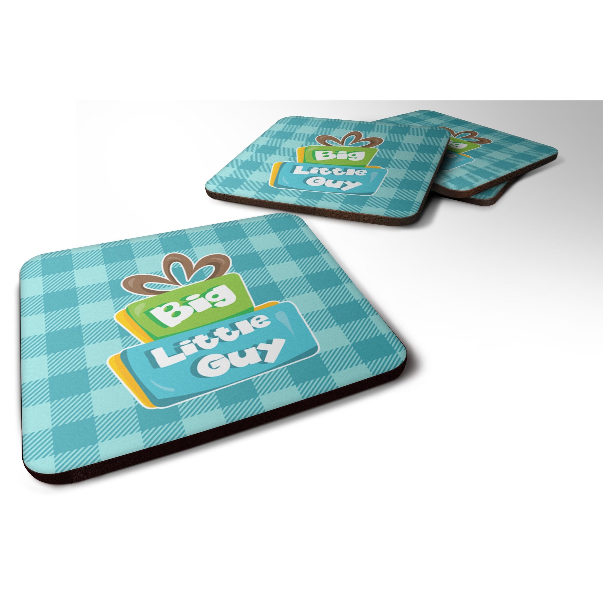 'Caroline'S Treasures Boy Big Little Guy Foam Coaster Set Of 4, 3.5, Multicolor''