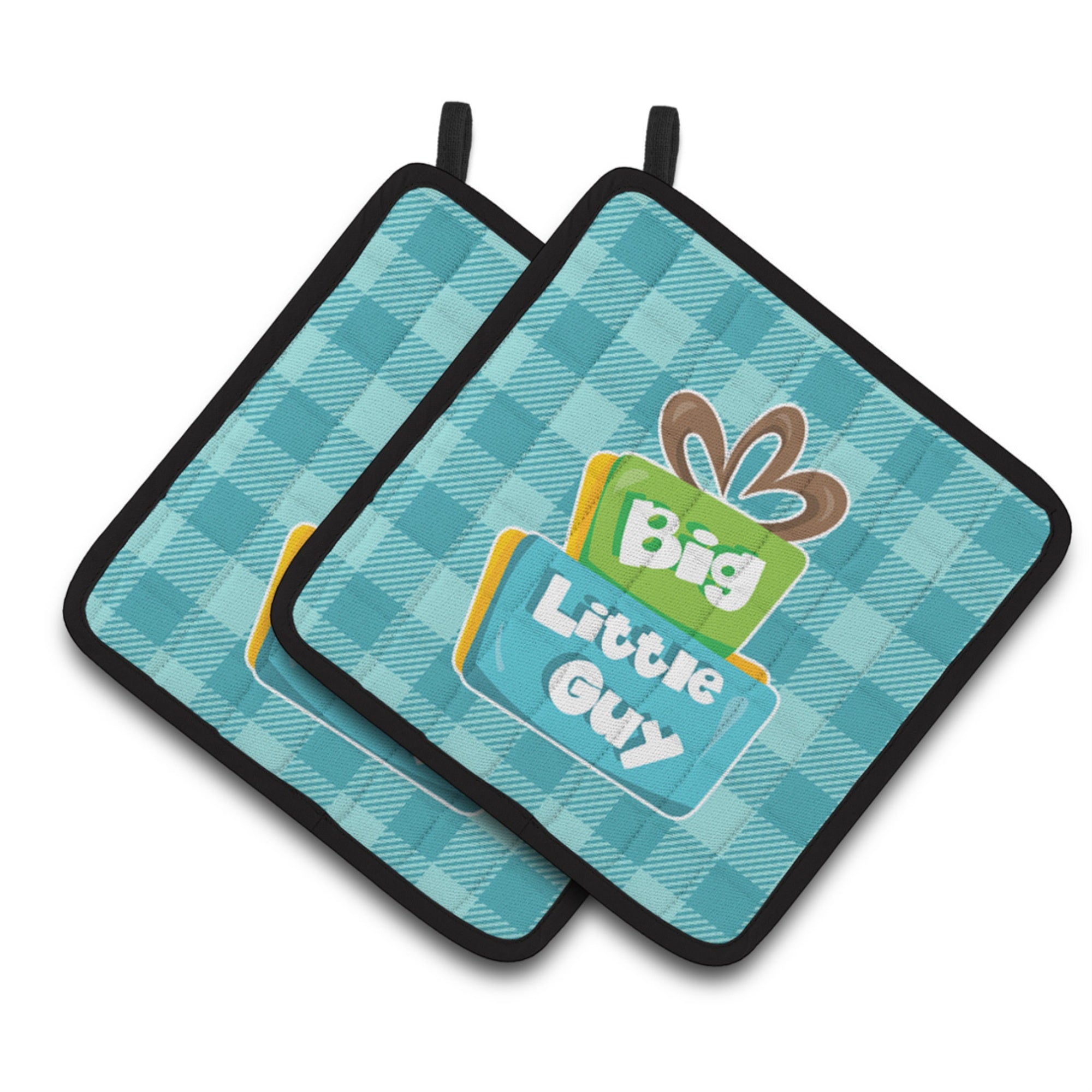 'Caroline'S Treasures Bb6825Pthd Boy Big Little Guy Pair Of Pot Holders, 7.5 X 7.5'''', Multicolor''