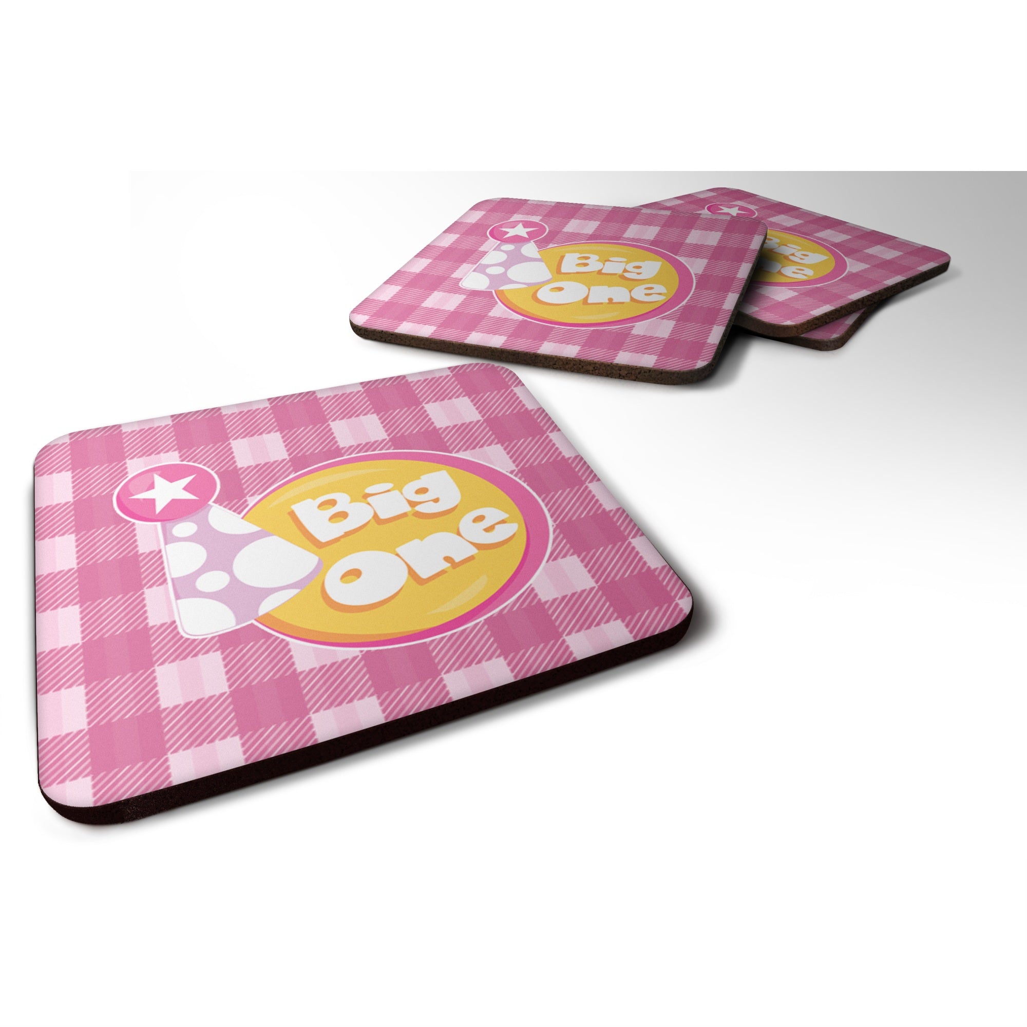 'Caroline'S Treasures Girl Big One Foam Coaster Set Of 4, 3.5, Multicolor''