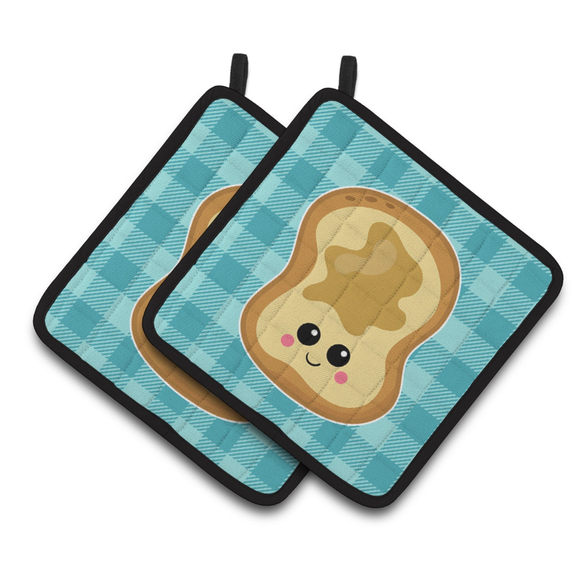 'Caroline'S Treasures Bb6843Pthd Peanut Butter Toast Pair Of Pot Holders, 7.5 X 7.5'''', Multicolor''