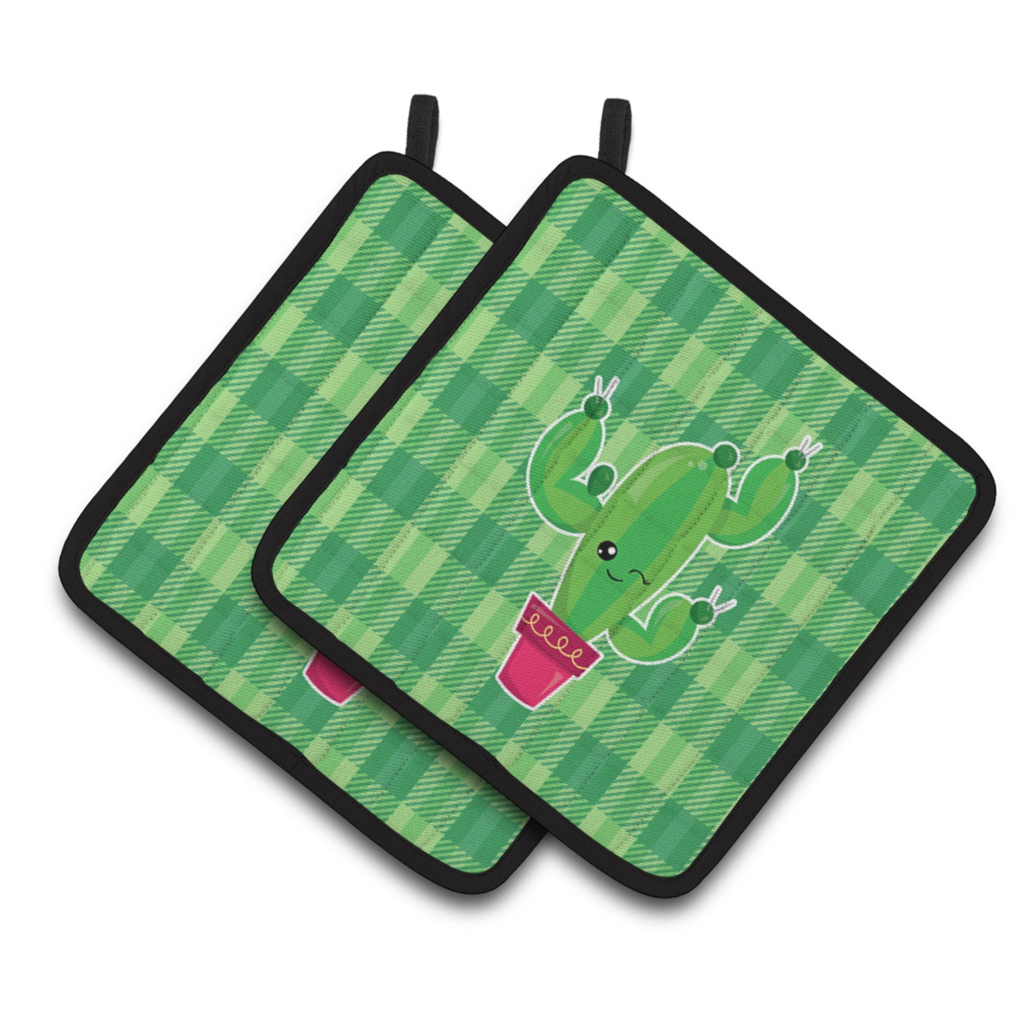 'Caroline'S Treasures Bb6848Pthd Cactus Plaid Pair Of Pot Holders, 7.5 X 7.5'''', Multicolor''