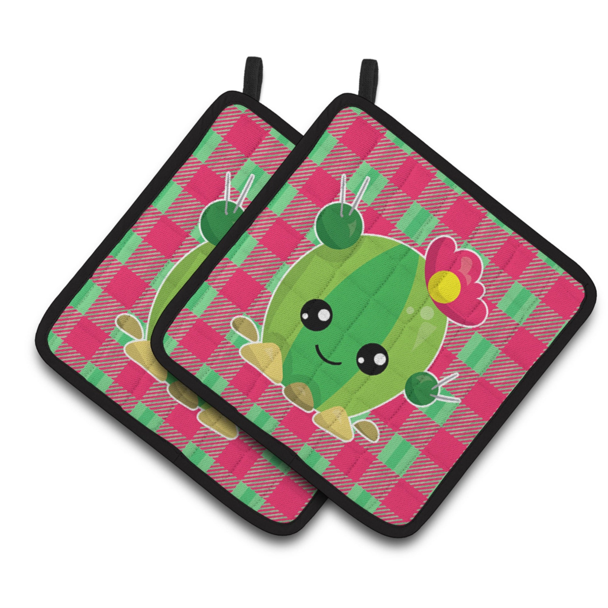 'Caroline'S Treasures Bb6849Pthd Cactus Peace Out Pair Of Pot Holders, 7.5 X 7.5'''', Multicolor''