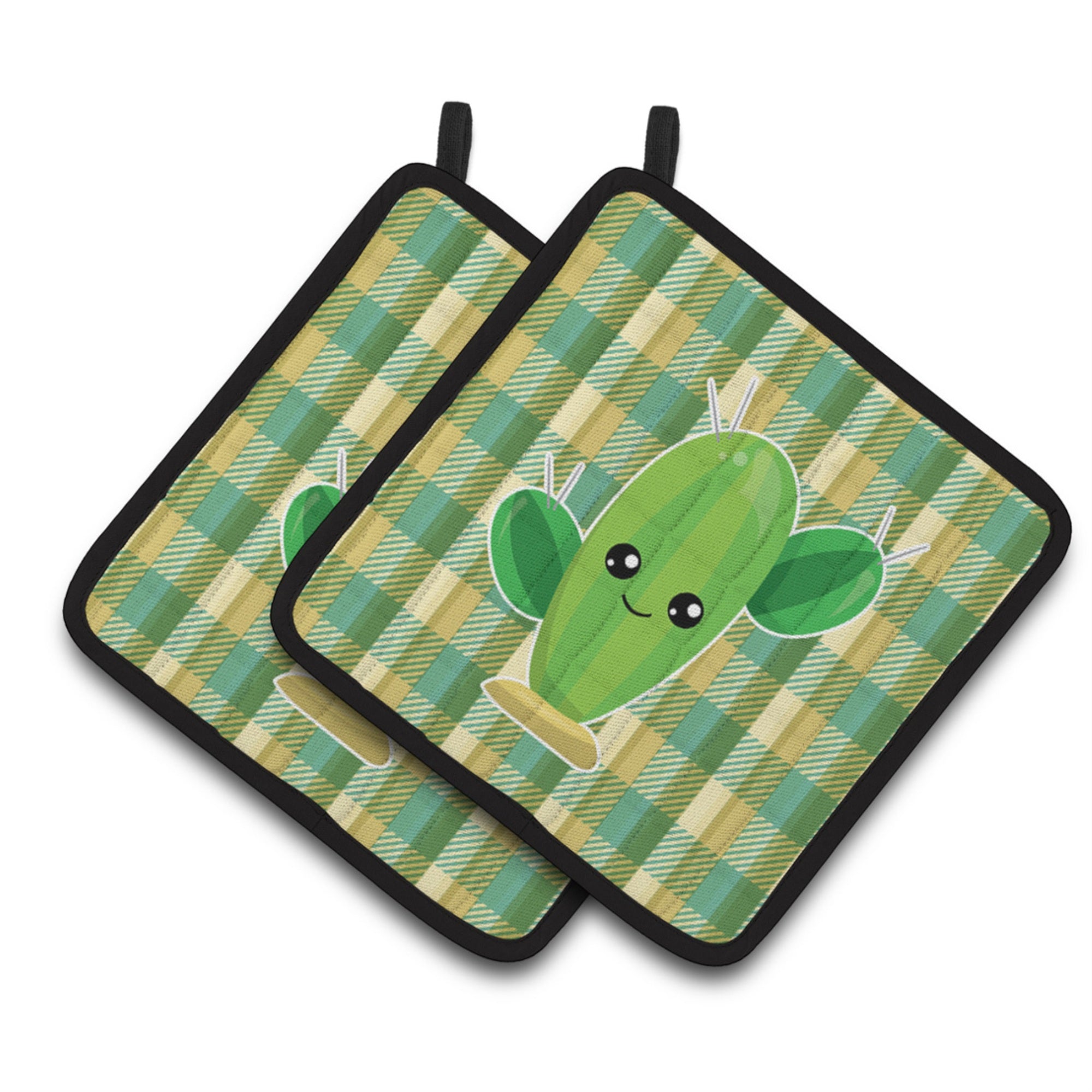 'Caroline'S Treasures Bb6852Pthd Cactus Plaid Pair Of Pot Holders, 7.5 X 7.5'''', Multicolor''