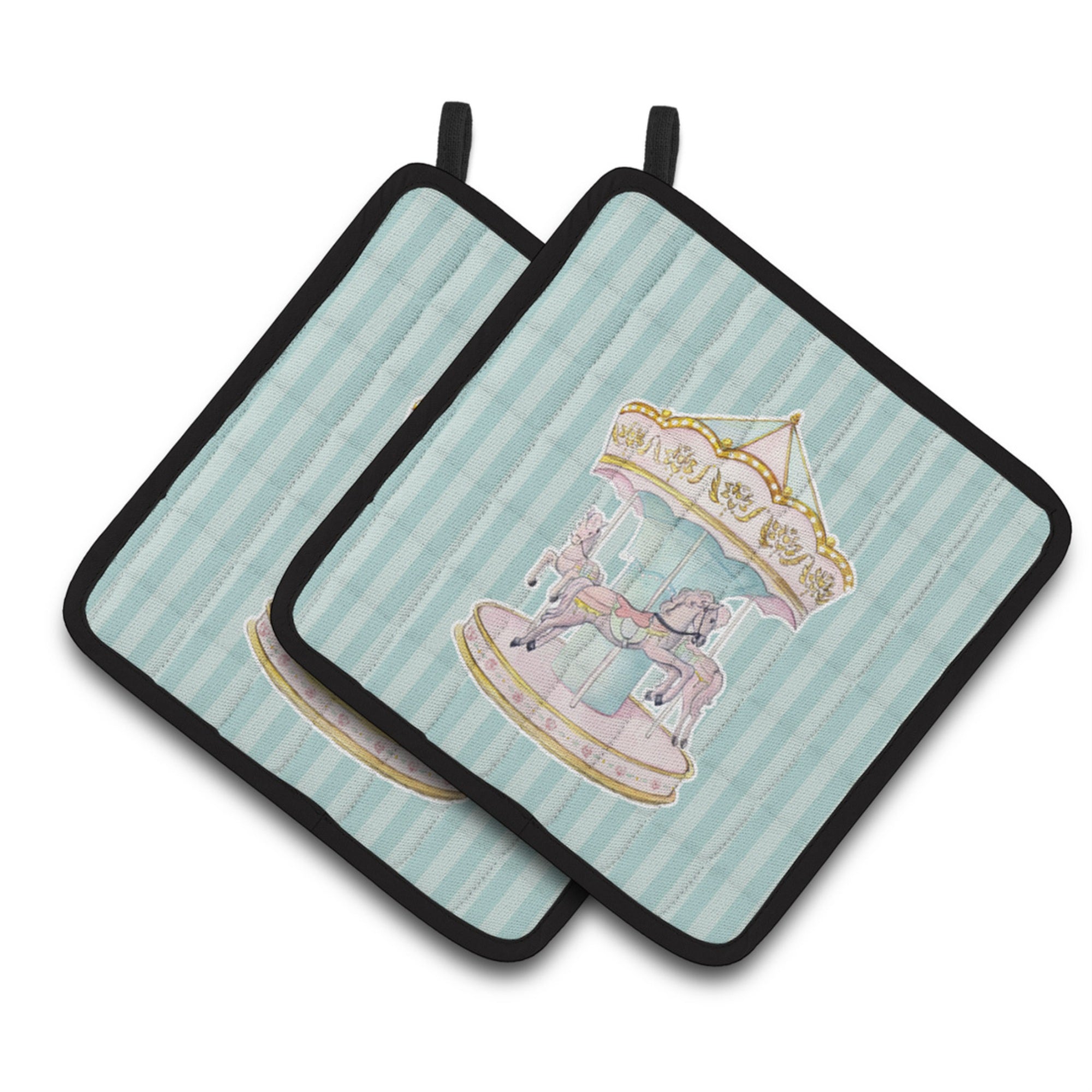 'Caroline'S Treasures Bb6857Pthd Carousel Pair Of Pot Holders, 7.5 X 7.5'''', Multicolor''